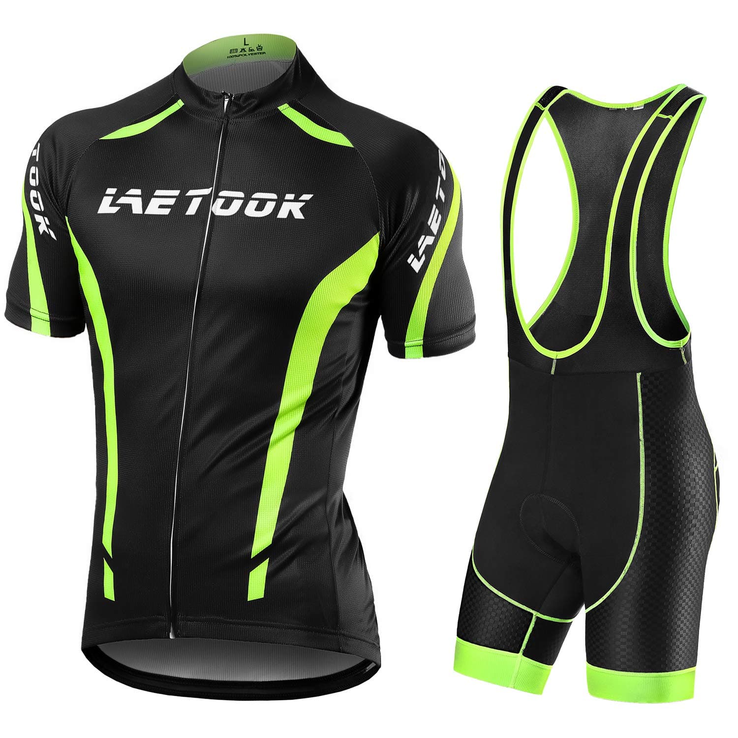 LetookMen’s Cycling Suits, Cycling Jerseys & Shorts Set with Gel Pad for Outdoor Riding Biking