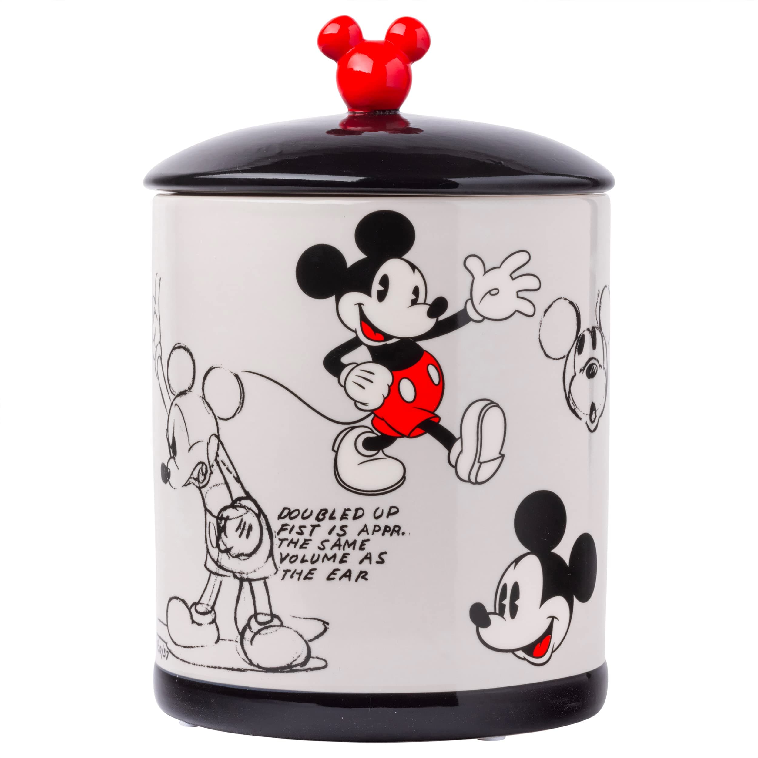 Silver Buffalo Mickey Mouse Sketches Large Canister Ceramic Cookie Jar