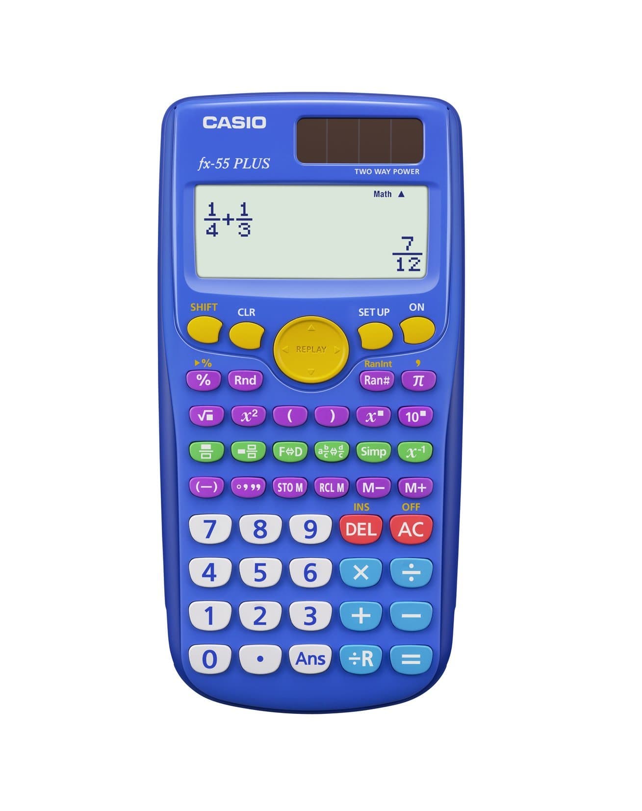 Casio fx-55PLUS Fraction Calculator – Elementary/Middle School Math Made Easy | Fractions, Mixed Numbers, Simplification | Great for Classroom Learning