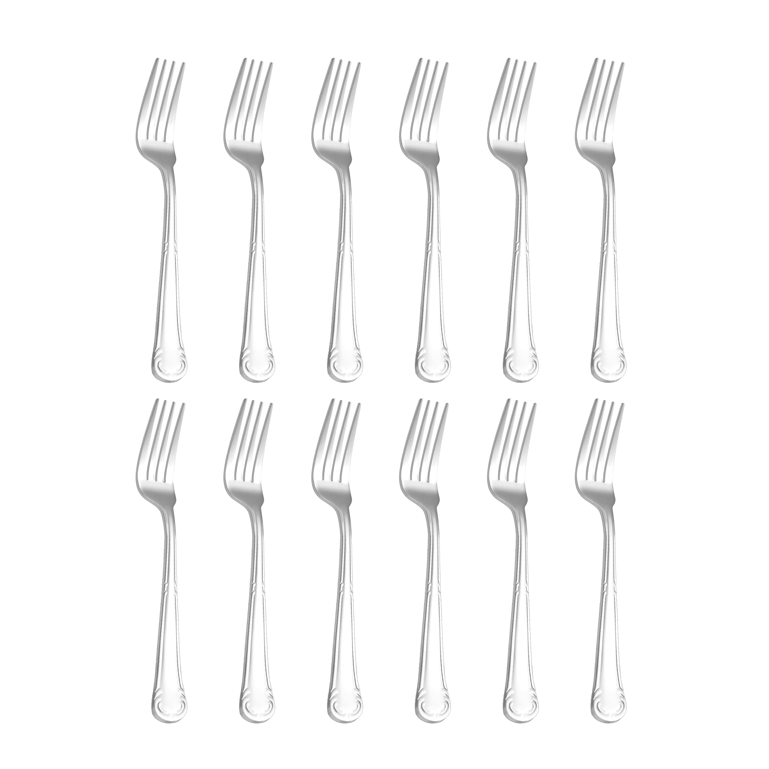 Otto Koning - Anna – Premium Stainless Steel Dinner Forks, Forks Set of 12, Mirror Polished, Classic Elegant Design.