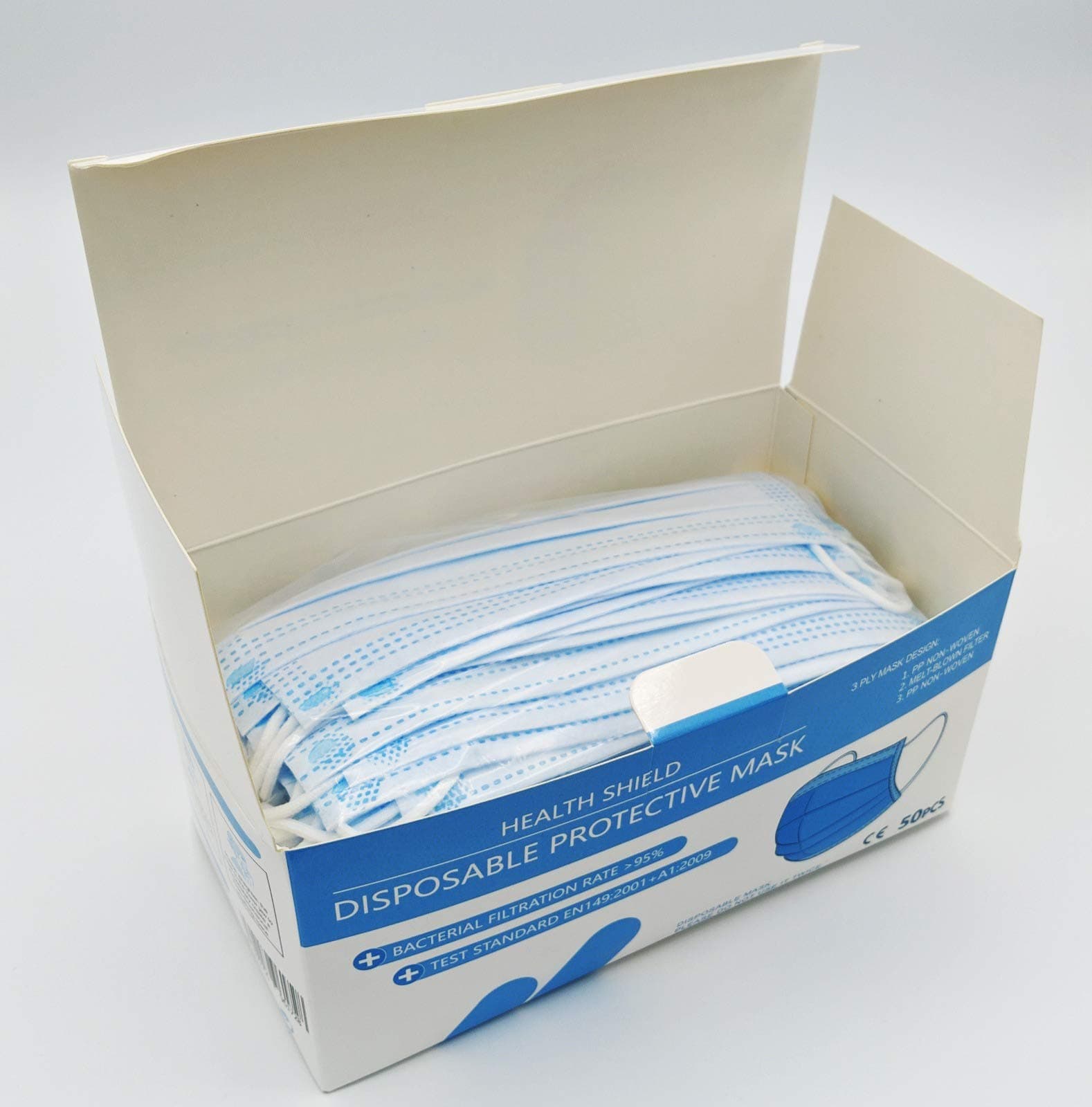 20Pcs Disposable Filter 3 Ply Dental Surgical Hypoallergenic Breathability Comfort Breathable Beauty Dust