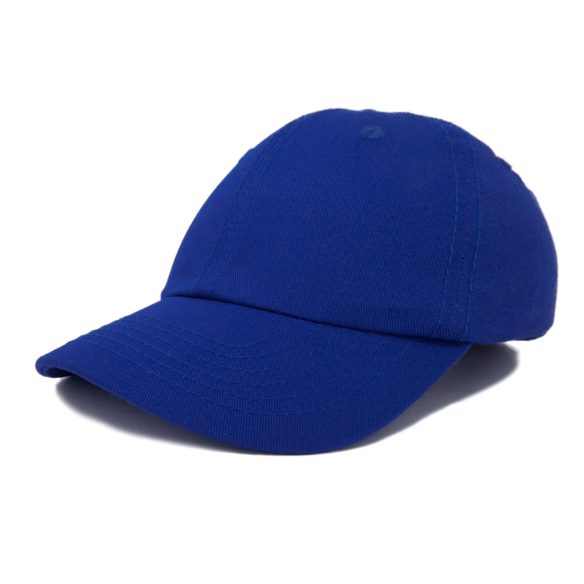DALIX Unisex Cotton Cap Adjustable Plain Hat - Unstructured (14 Colors) (Blue)