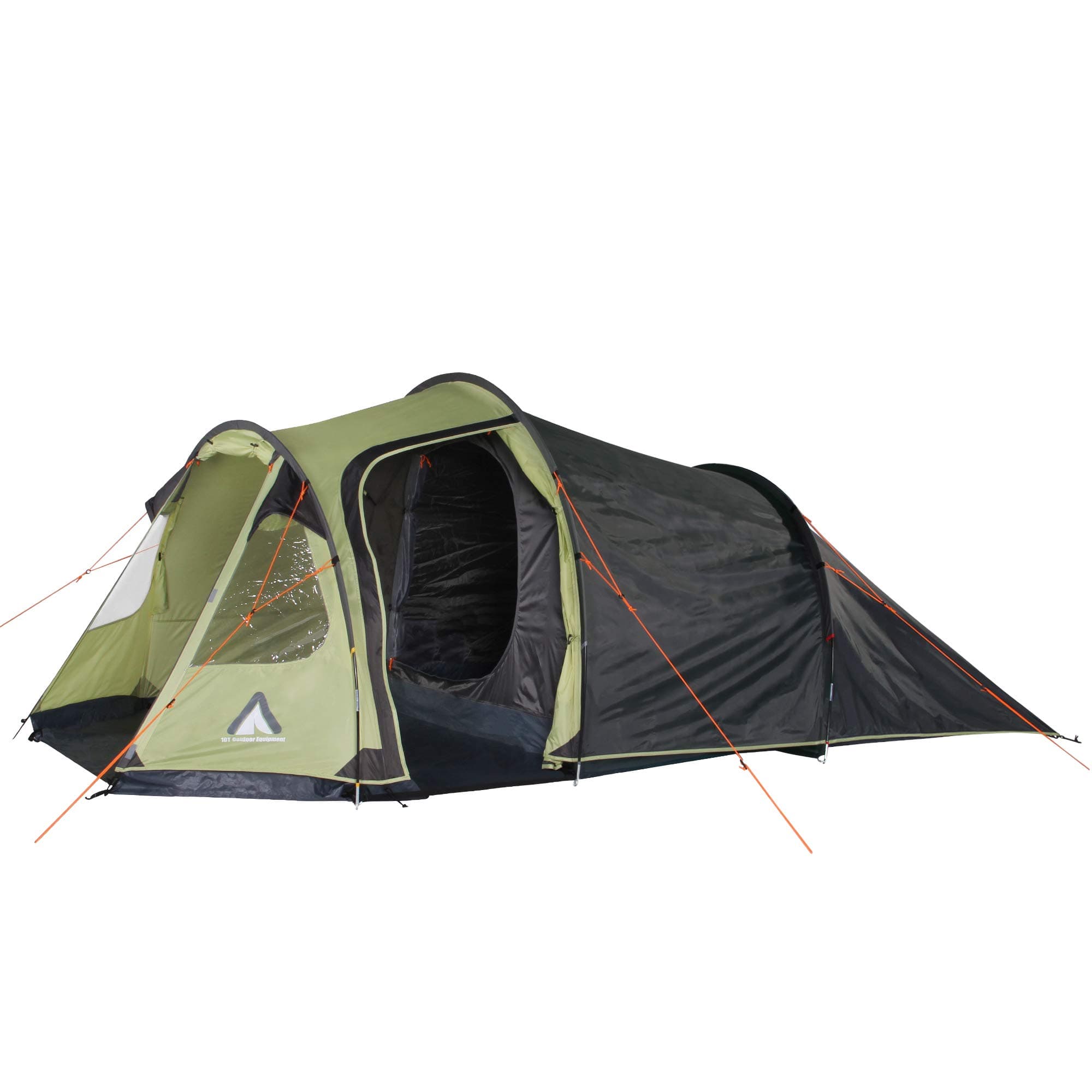 10T Outdoor Equipment Unisex - Adult Mandiga Beechut 5 Man Tunnel Tent Waterproof Camping Tent 5000mm Family Tent + Standing Height Green