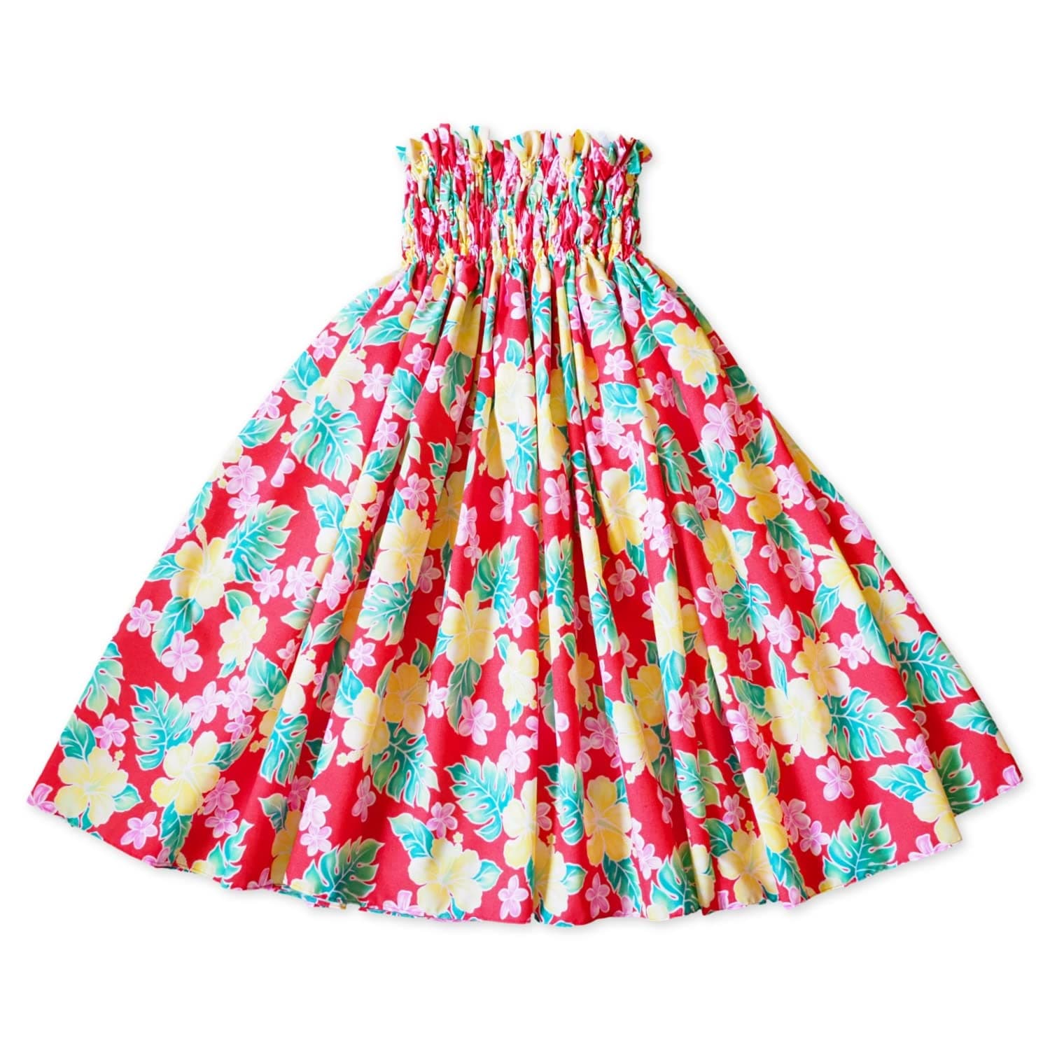 Hula Jam Women's Nani Single Hawaiian Pa'u Hula Skirt One Size Red