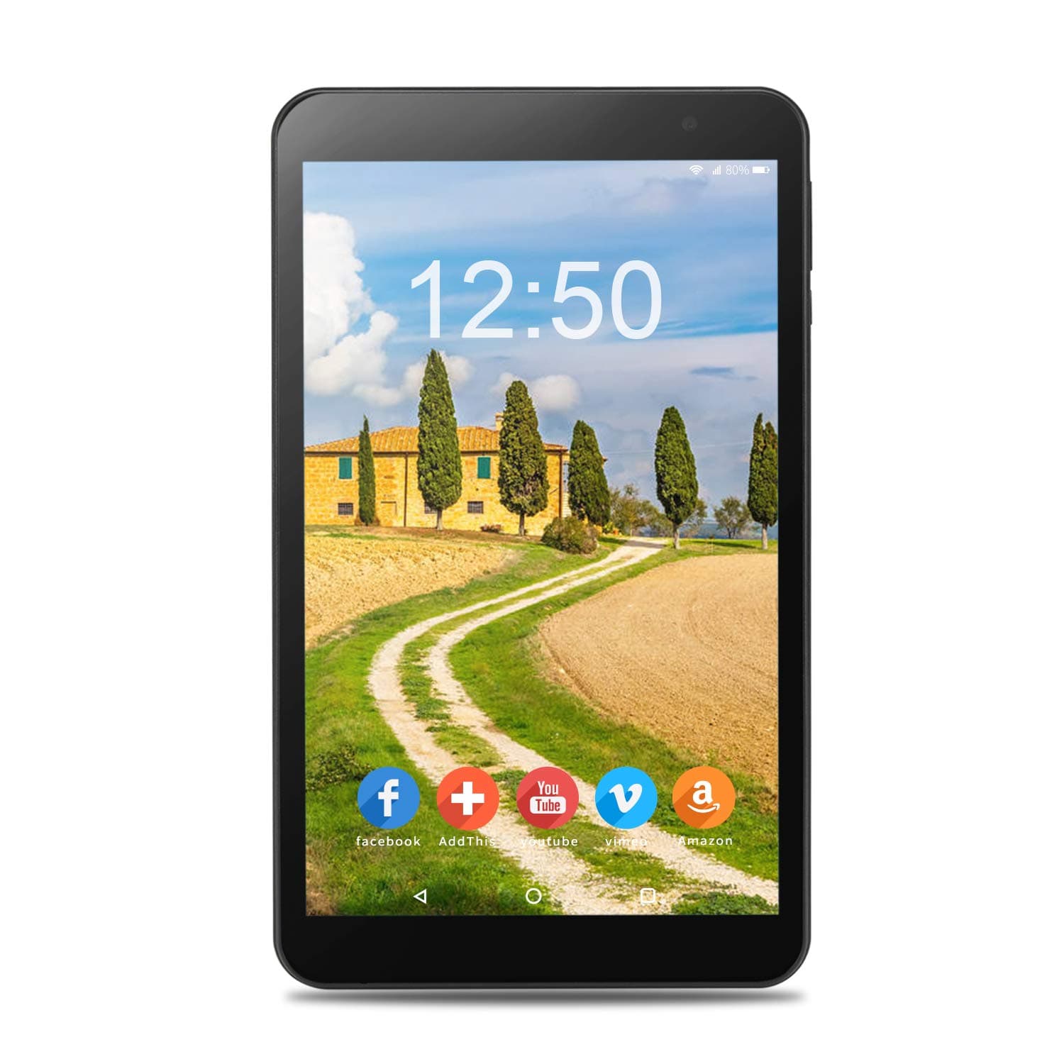 AOSON M815 Android 7.0 Tablet, Android 7.0 Nougat MTK Quad-core Processor, 8-Inch IPS HD Touchscreen, 2GB RAM 32GB Storage, 4000mAh, with Bluetooth 4.0, Wi-Fi, GPS, Black, GMS Certified