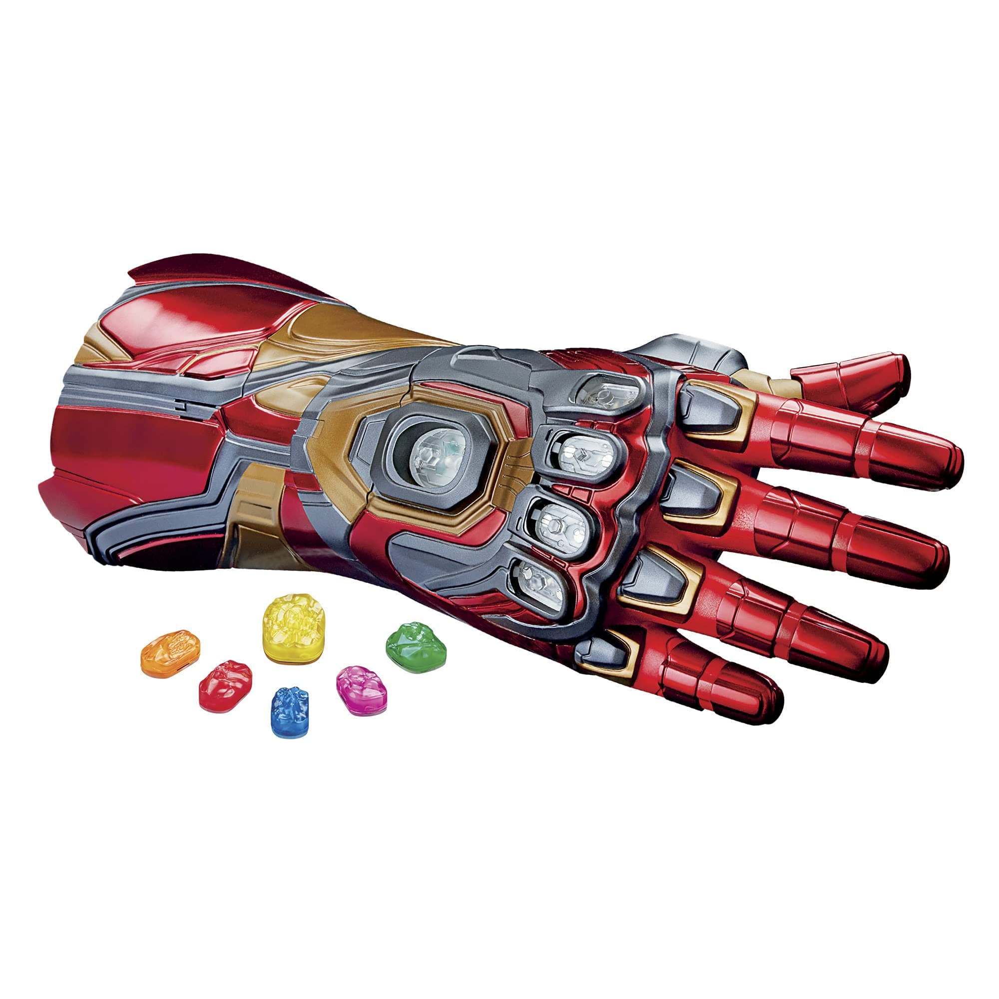 Avengers Iron Man Nano Gauntlet Articulated Electronic Fist, Roleplay Prop, Roleplay Accessory, Includes 6 Removable Light-up Infinity Stones, Teen, Young Adult