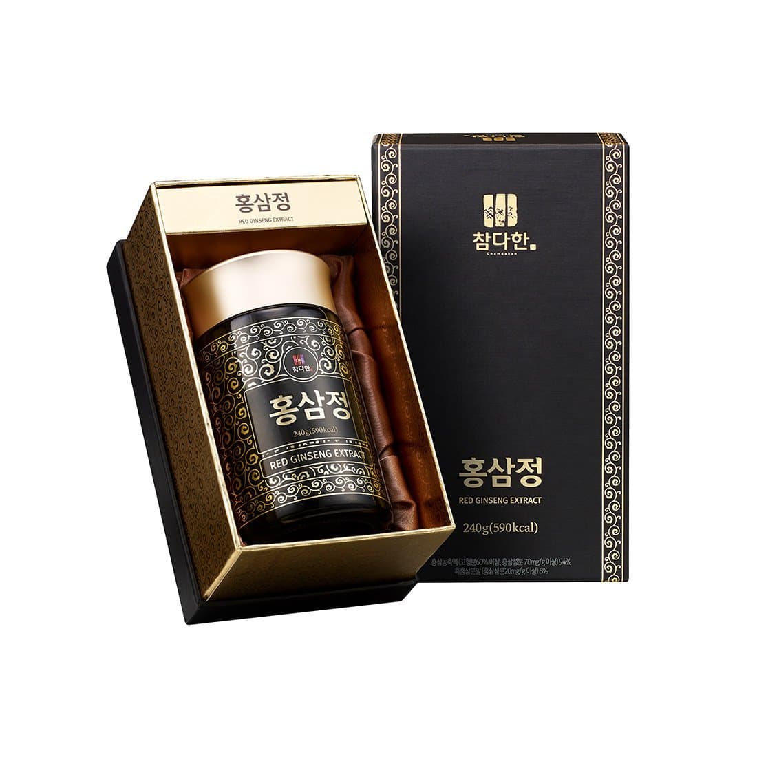 Chamdahan Korean Whole Red Ginseng Extract 240g - Boost The Immune System, Energy and Stamina, Fights Fatigue, Promotes Healthy Blood Circulation, No Artificial Ingredients