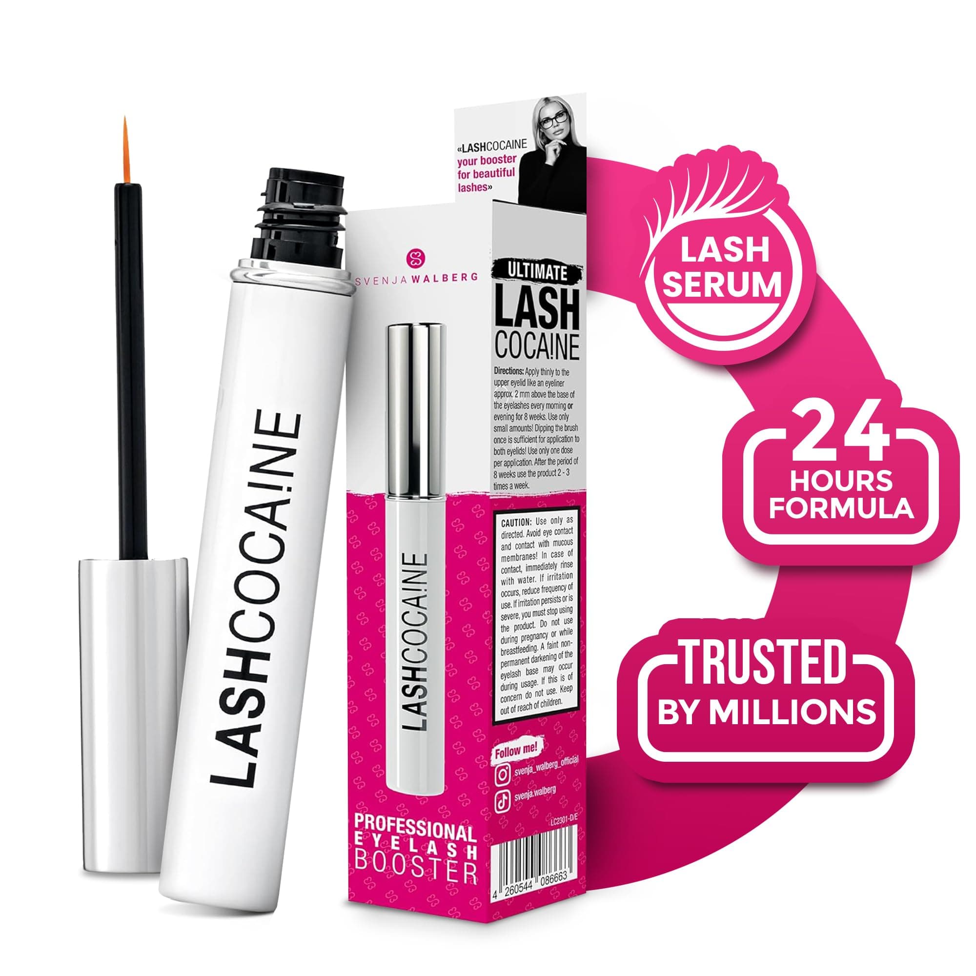 LASHCOCA!NE eyelash growth serum to grow longer & fuller eyelashes | vegan lash enhancing serum | test winner “VERY GOOD” for eyelash extensions | long eye-lashes by Svenja Walberg