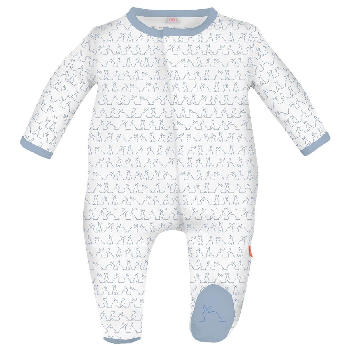 Magnetic Me Funny Bunnies Footie By Magnificent Baby (3-6 Months, Blue)