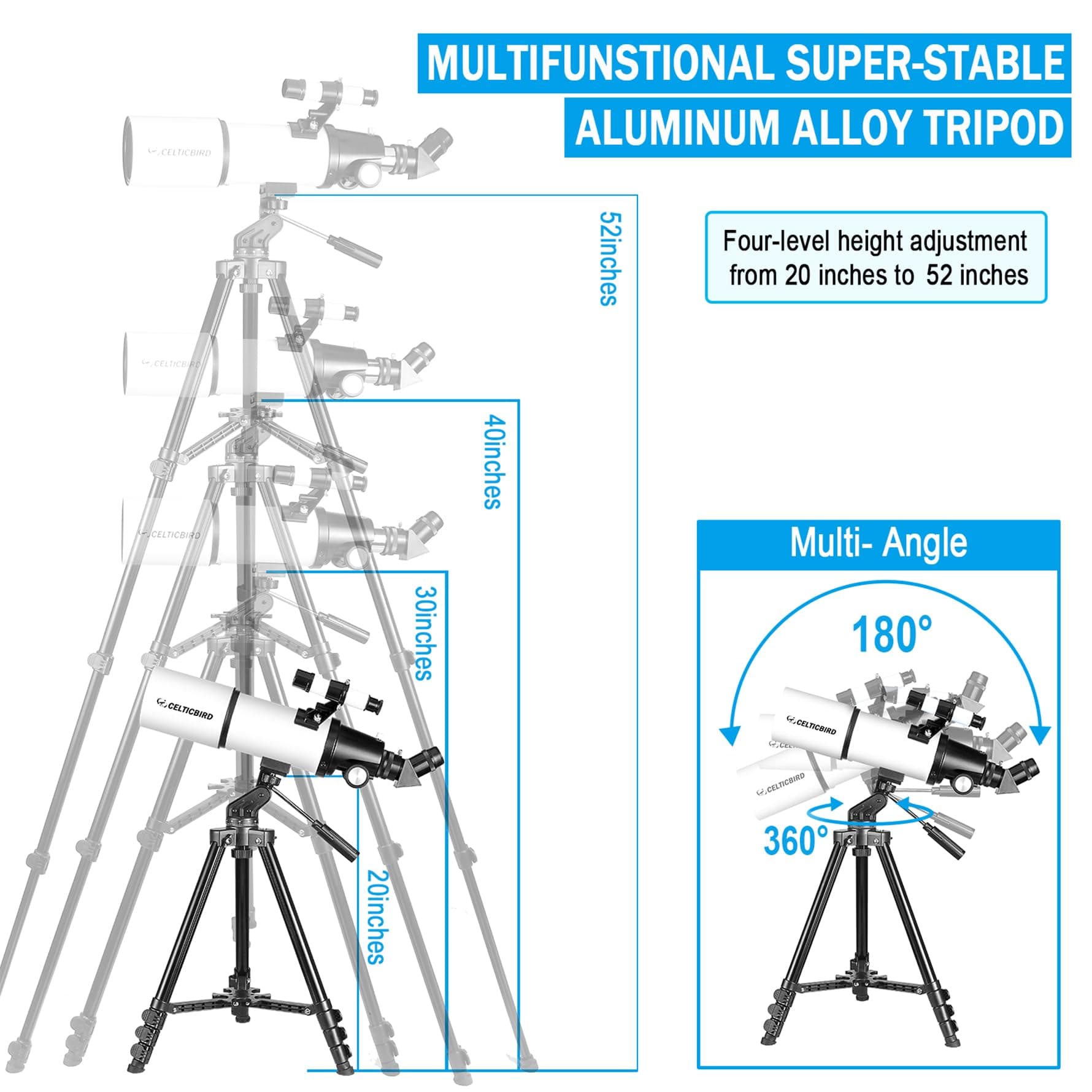Adult Telescope High Output 80mm 600mm Astronomy Telescope for Adults with AZ Mount, Backpack, Phone Adapter and Moon Filter for Beginners