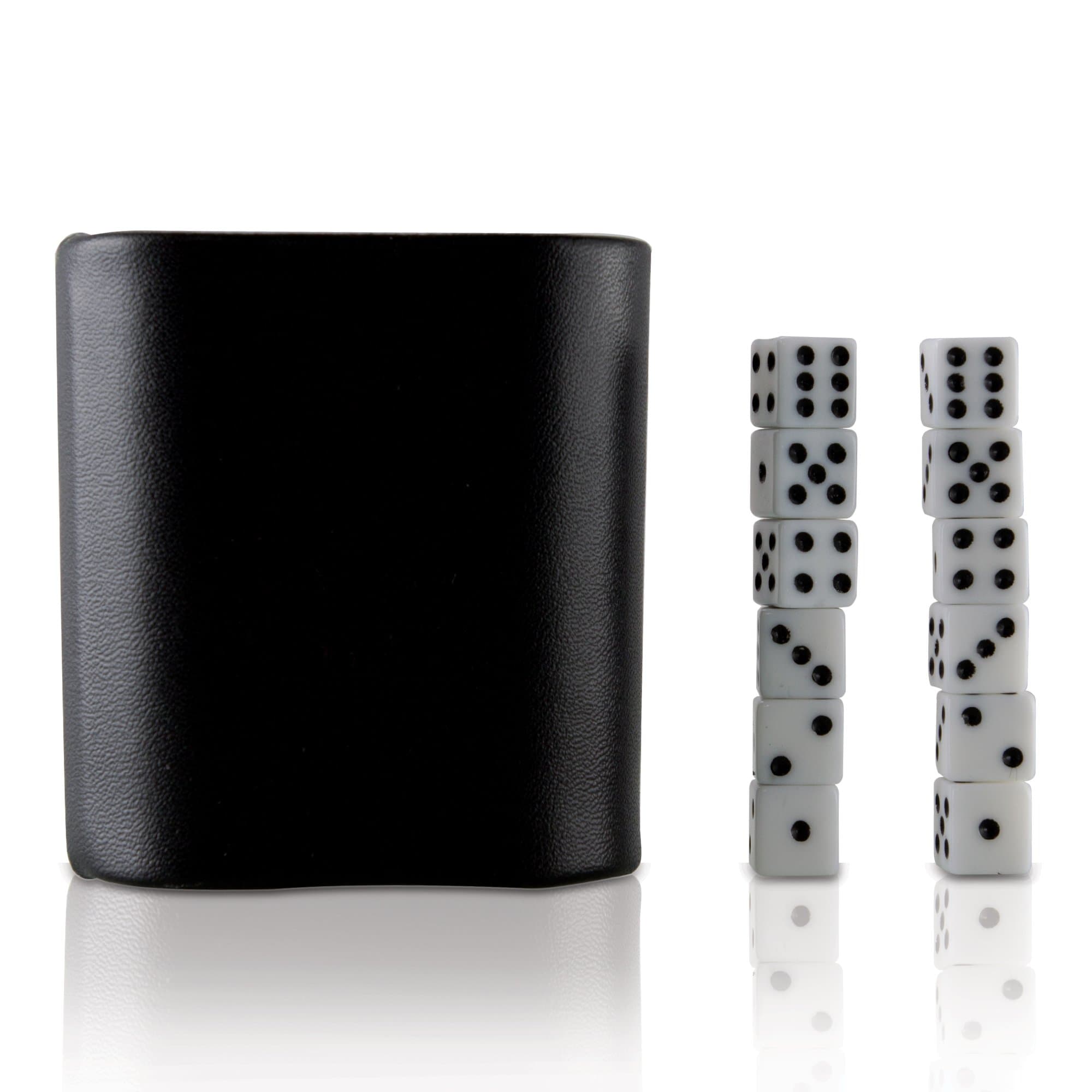 12 Inch Wooden Dice Tray - RPG Gaming Dice Tray with Dice Cup and Extra Dice | Green Felt Rolling Surface with Pinewood Backing and Walls | 14 Pieces, Dice Tray Set for Dice Rolling Games