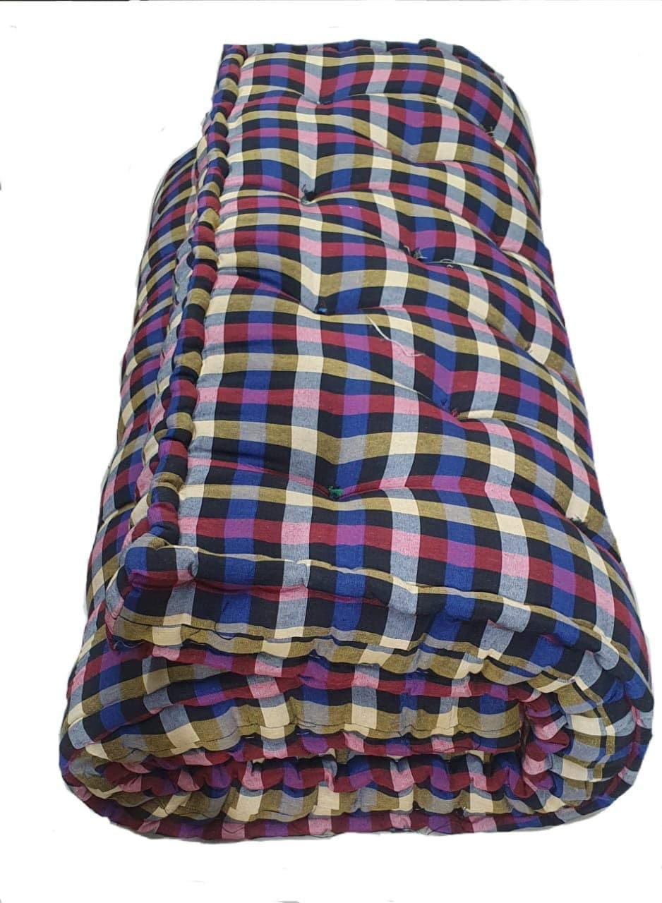 Large Soft Cotton Queen Size Mattress Gadda (Box Rectangle Type 6X 6 ft or 72 x 72 inch) Multicolour-12 kg