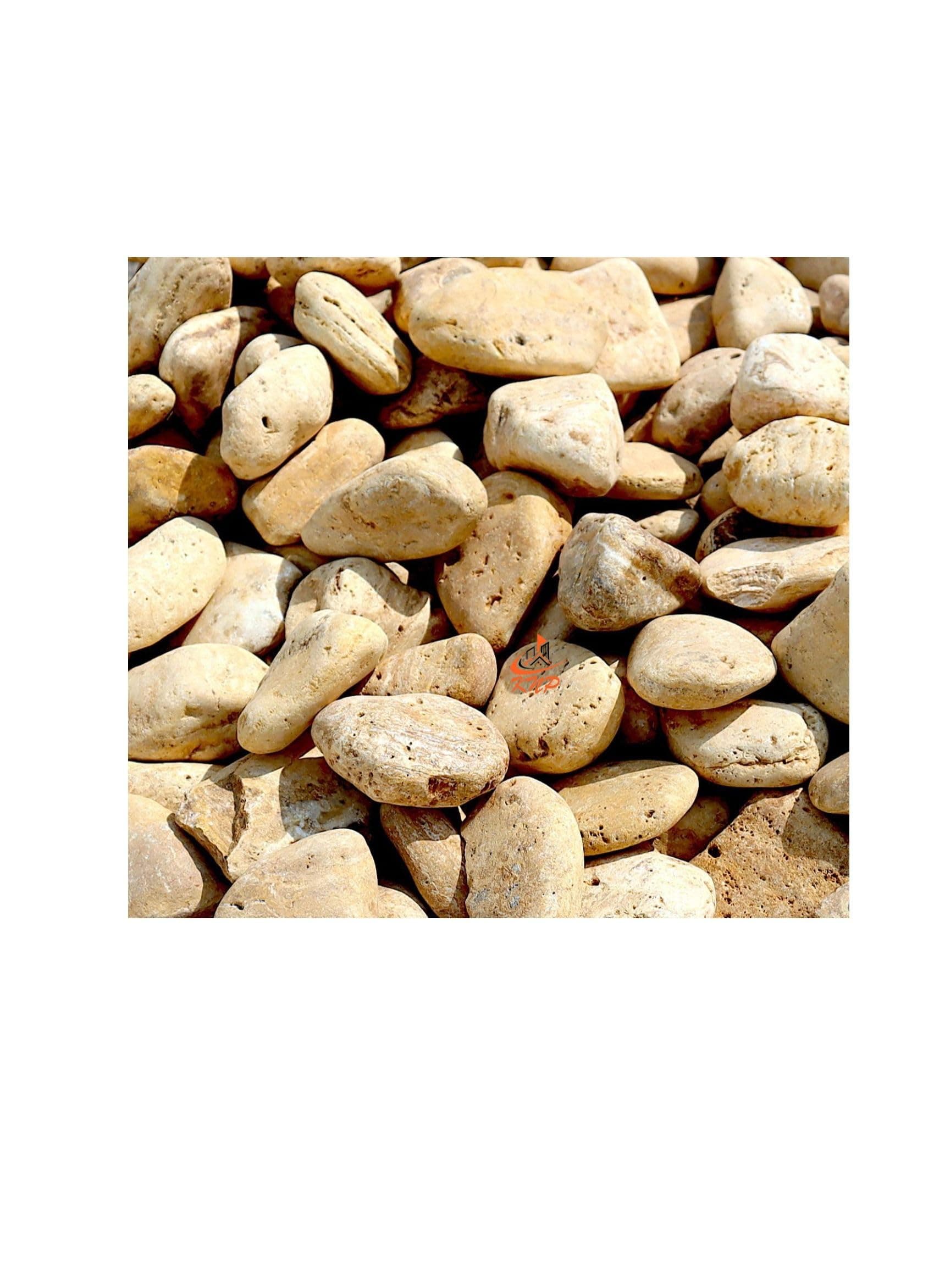 Yellow Forest River Stone Natural Garden Material 3-5 Cm 10Kg