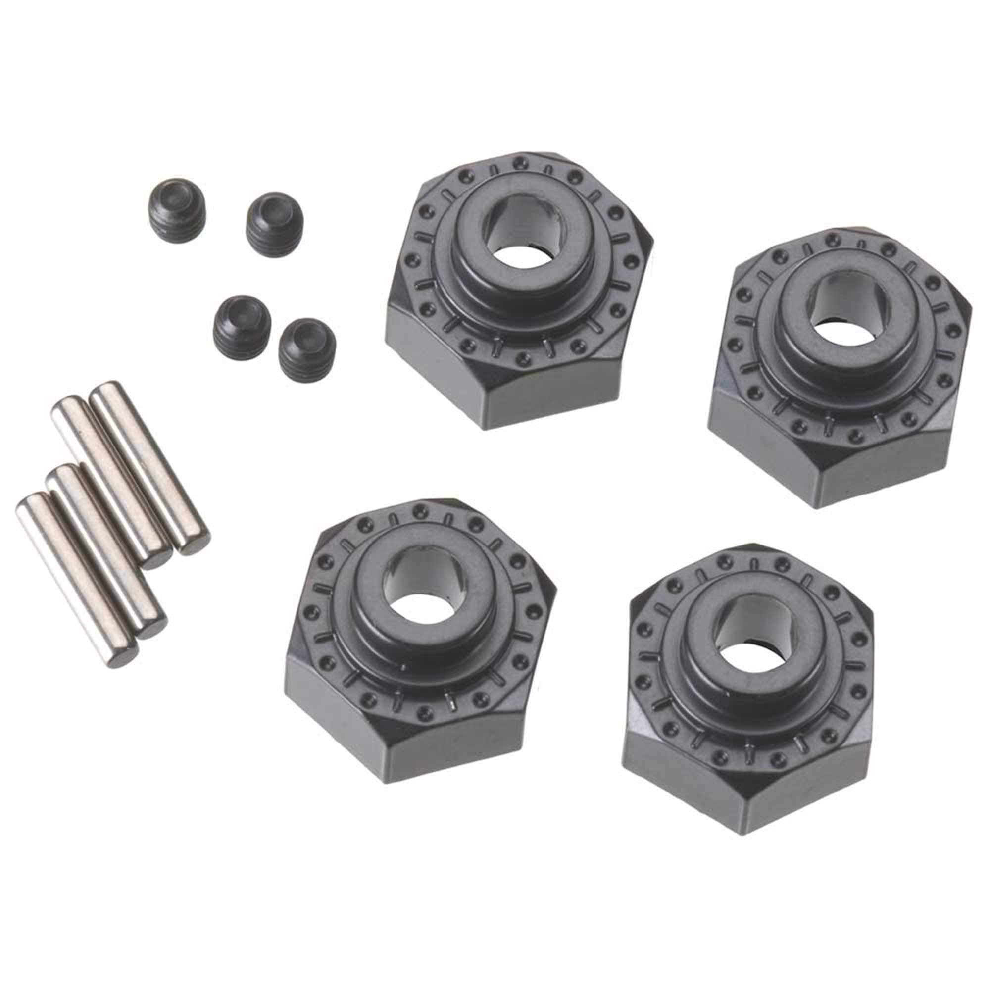Axial AX30429 Aluminum Hex Hub (4-Piece), 12mm, Black