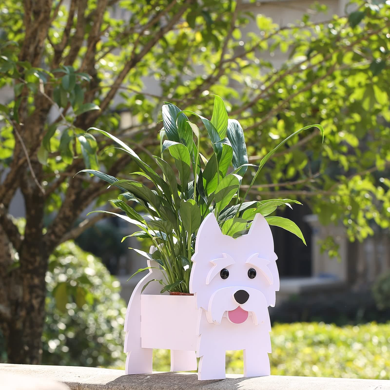 Westie Dog Planter Plant Pot, Cute Dog Flower Pot for Garden Decoration, Westie Gifts for Dog Lovers Women, Westie Shape Plant Container Holder for Outdoor Indoor Stuff Gift Small Westie