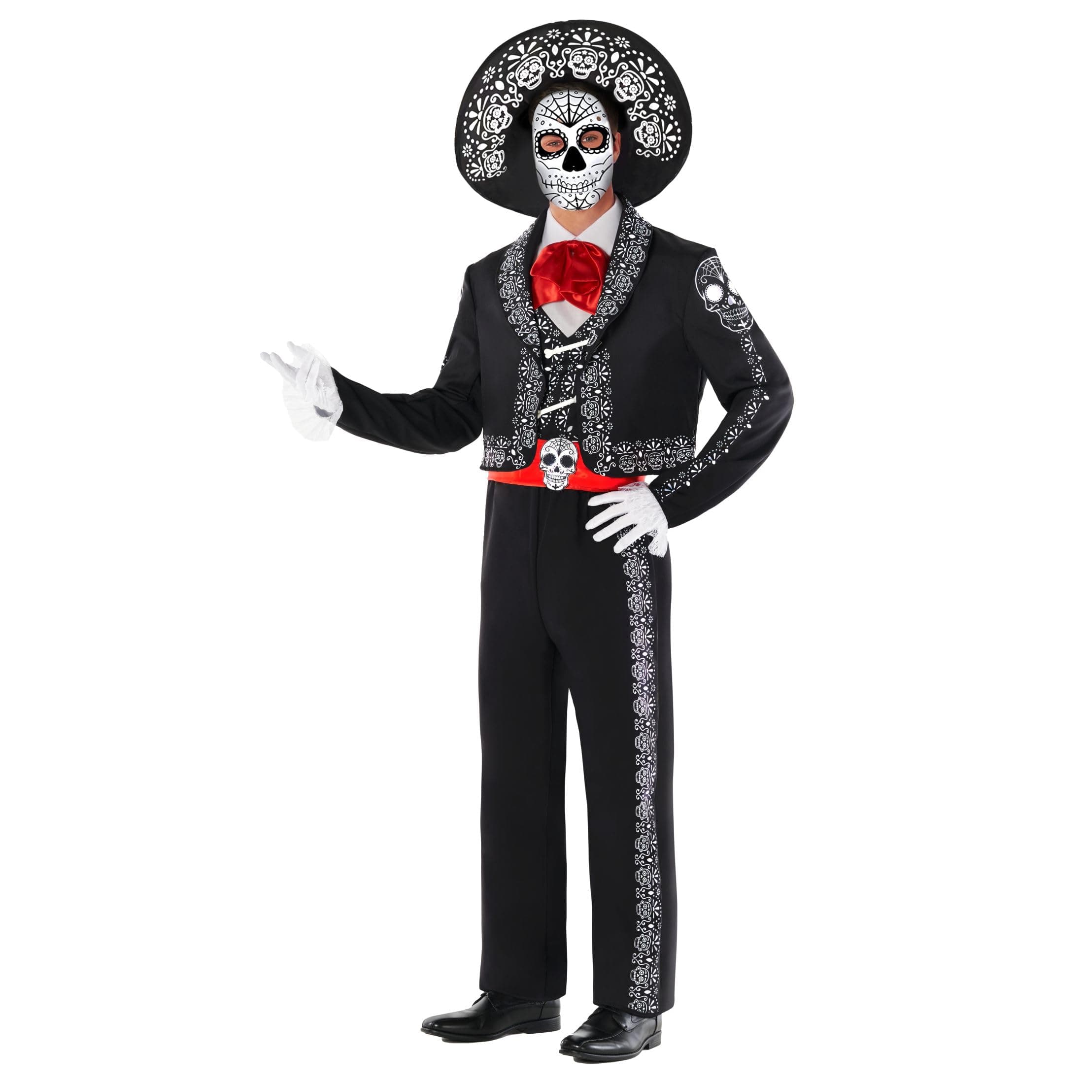 Morph Day Of The Dead Costume For Men, Mariachi Outfit, Dia De Los Muertos Costume, Festive Halloween Attire