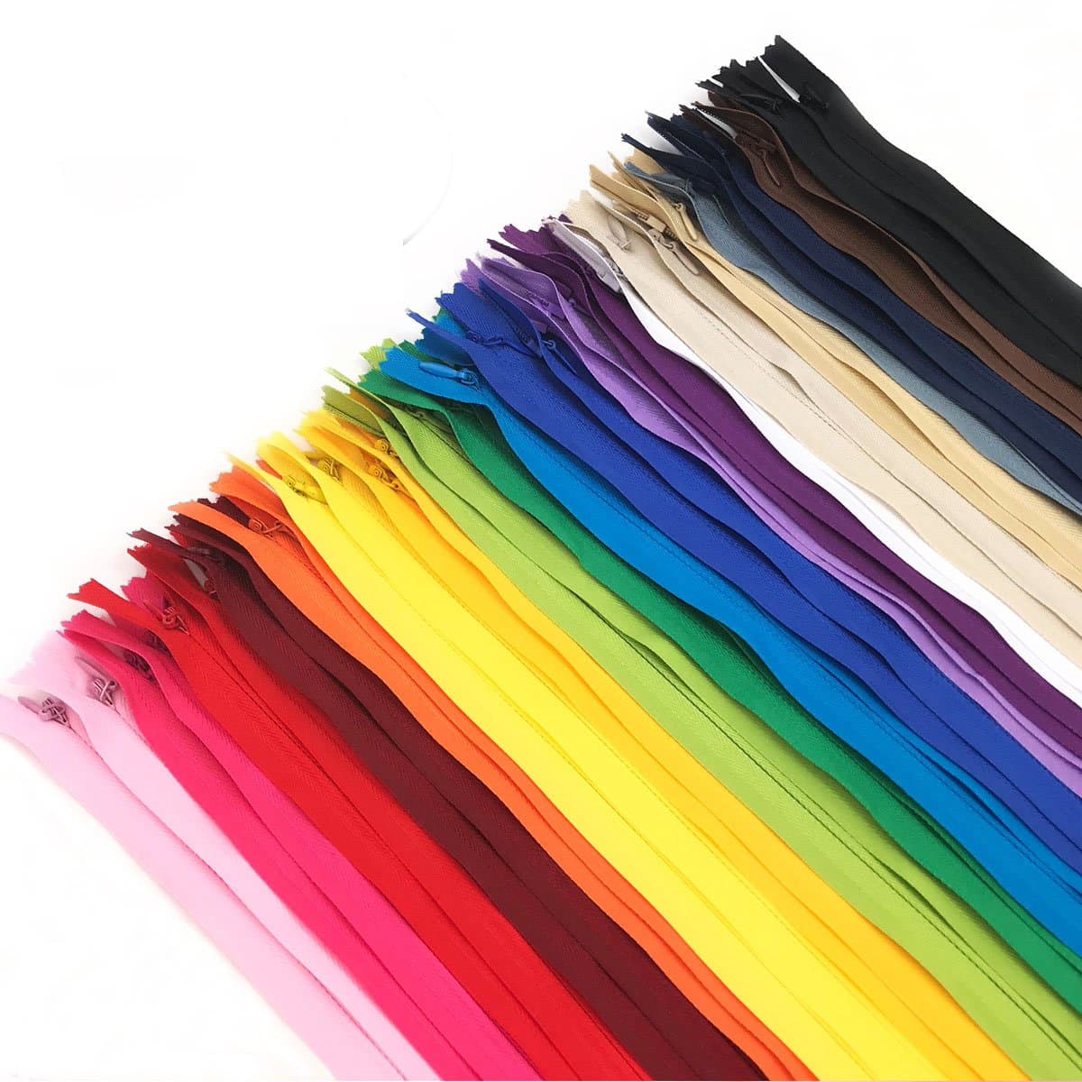 30PCS Nylon Invisible Zipper for Designer/Tailor/Sewer Sewing Craft,Zip Open & Close Very Smoothly-Random Colors(16 inch)