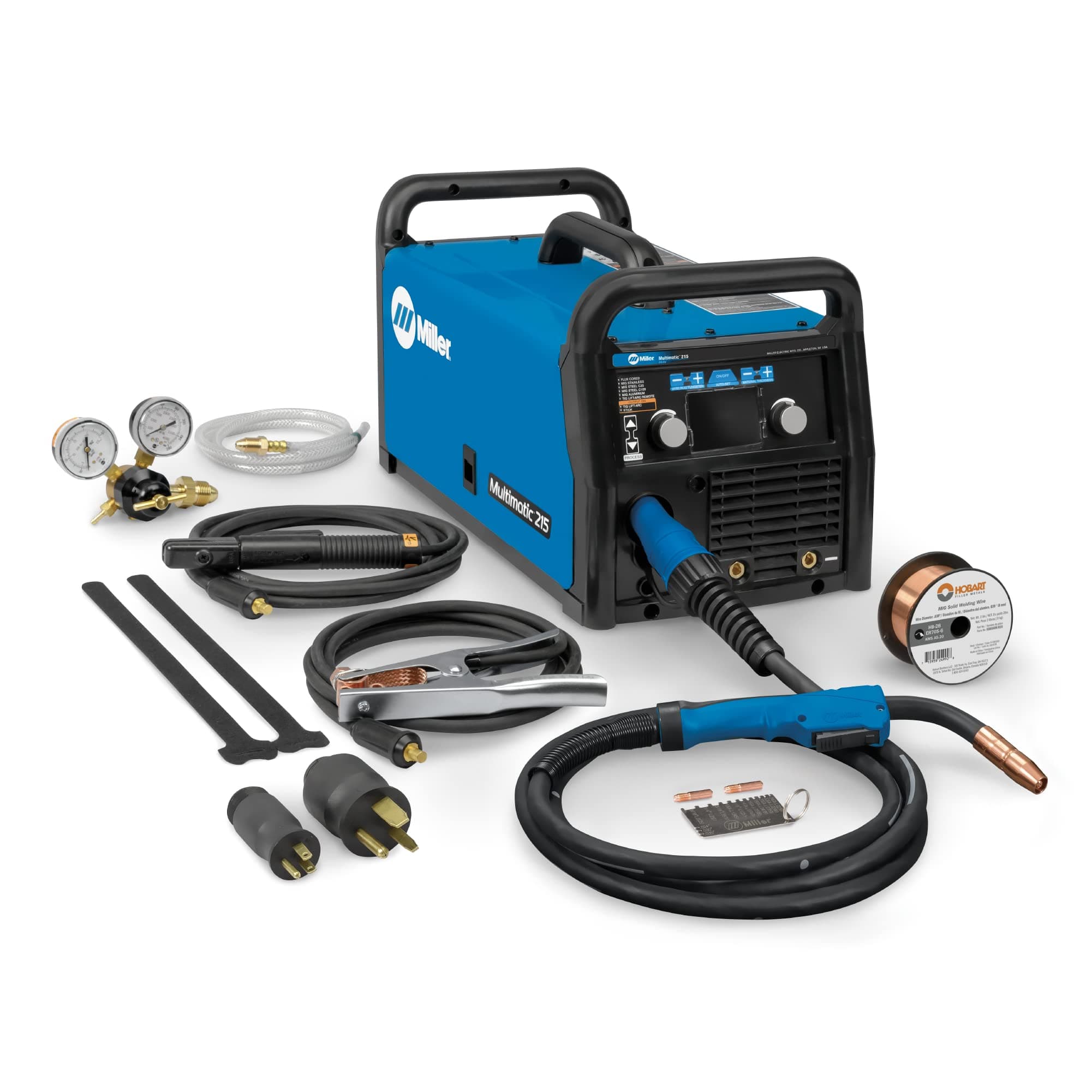 907693 Multimatic 215 Multiprocess Welder - Versatile Multi-Process MIG, Flux-Cored & TIG Welder Machine - Portable Welding Machine with Wire Feeder, MIG Gun & Multi-Voltage Plug for 120V&240V