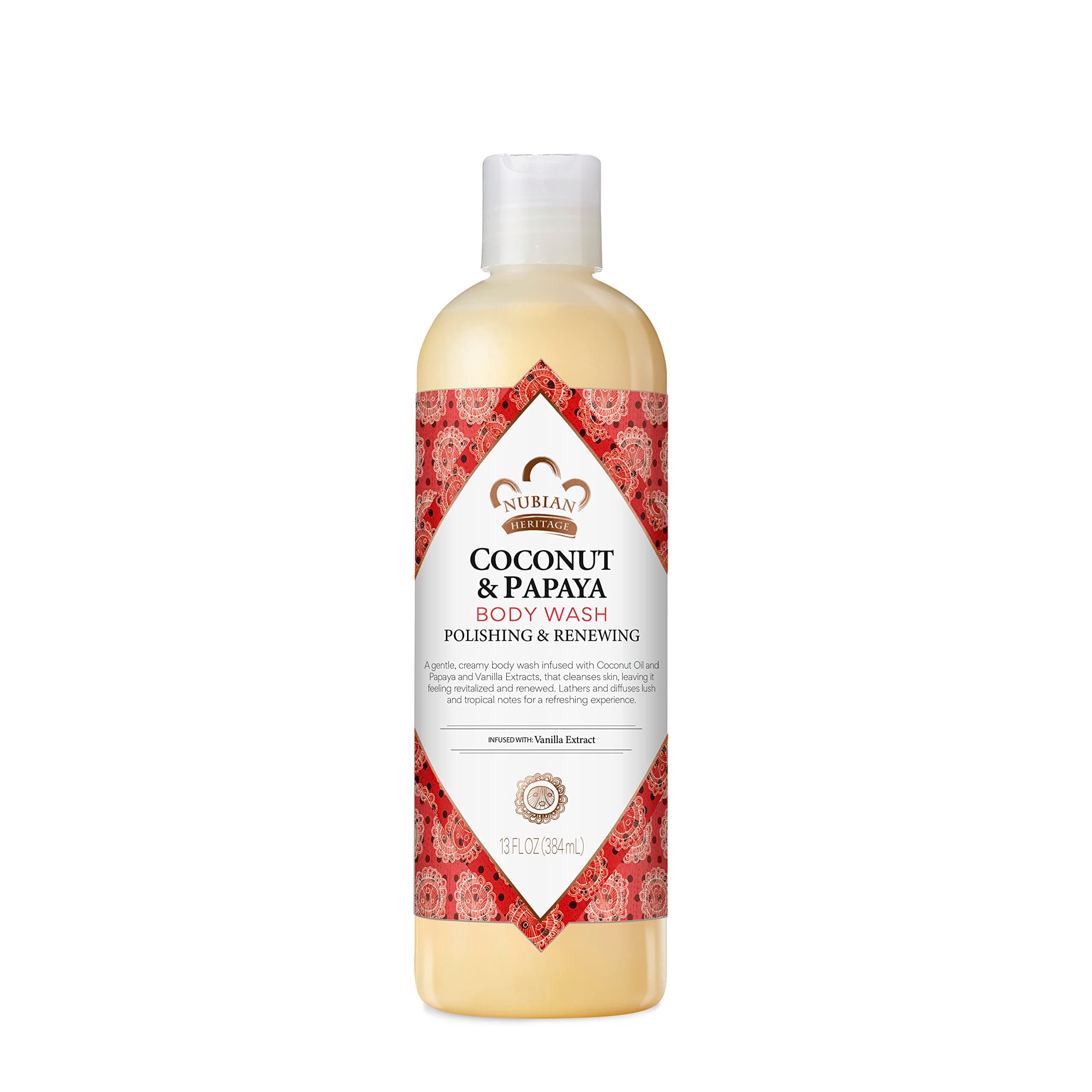 Nubian Heritage Coconut Papaya Body Wash, 13 oz