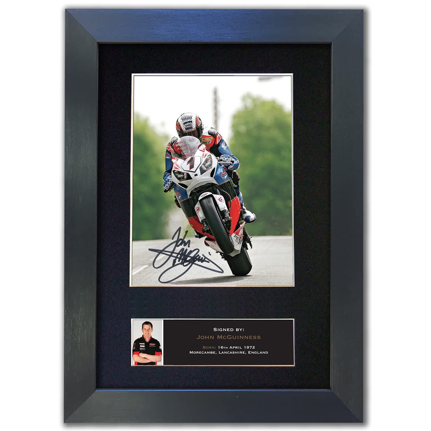 JOHN McGUINNESS Motorcycle Rider Motor Sports Signed Reproduction Autograph Mounted Photo Print #465