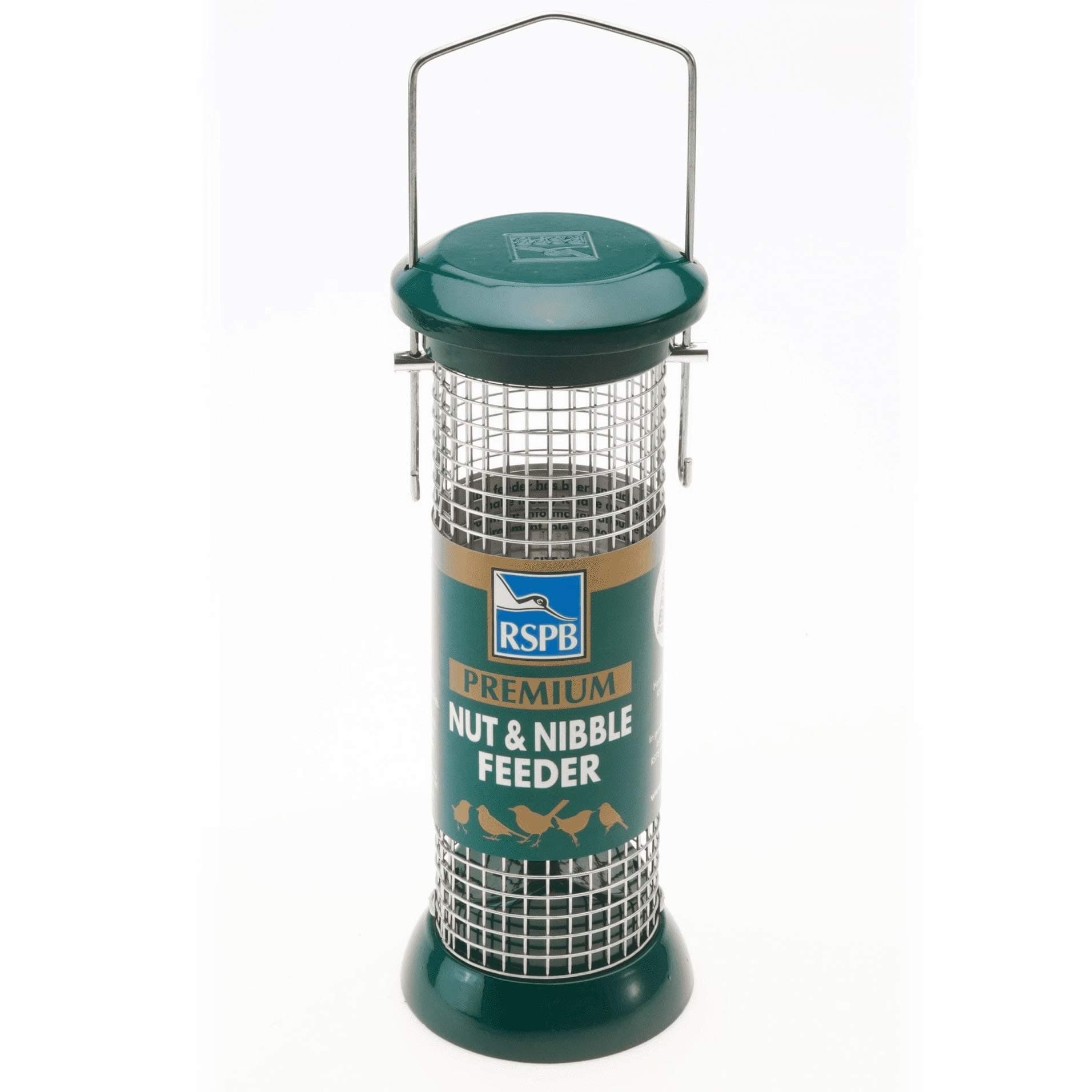 RSPB Premium Hanging Nut Feeder, Easy Clean, Aluminium, 9-inch, peanut. supporting RSPB charity. Wild bird, for use in gardens & outdoors pouches