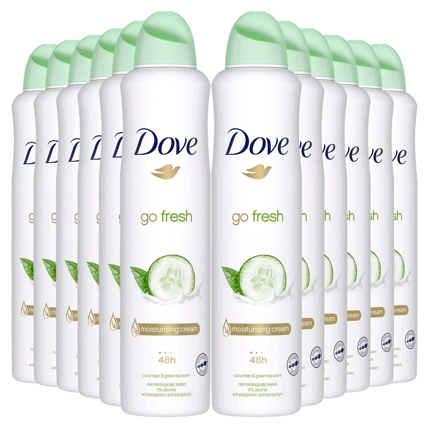 6x Go Fresh Cucumber & Green Tea Deo Deodorant Spray 250ml 48h!