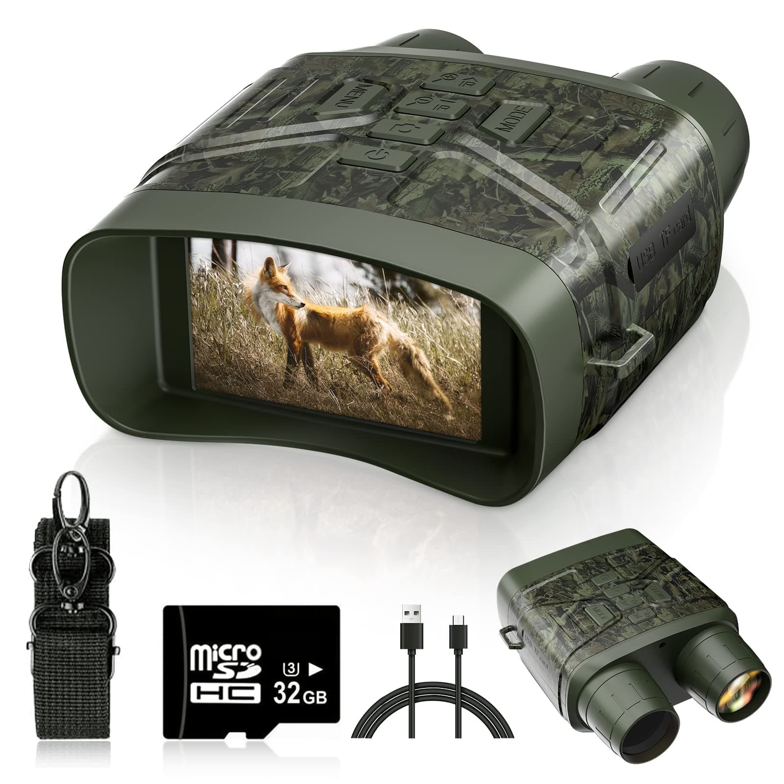Night Vision Goggles - 4K Night Vision Binoculars for Adults, 3'' Large Screen Binoculars can Save Photo and Video with 32GB Memory Card & Rechargeable Lithium Battery