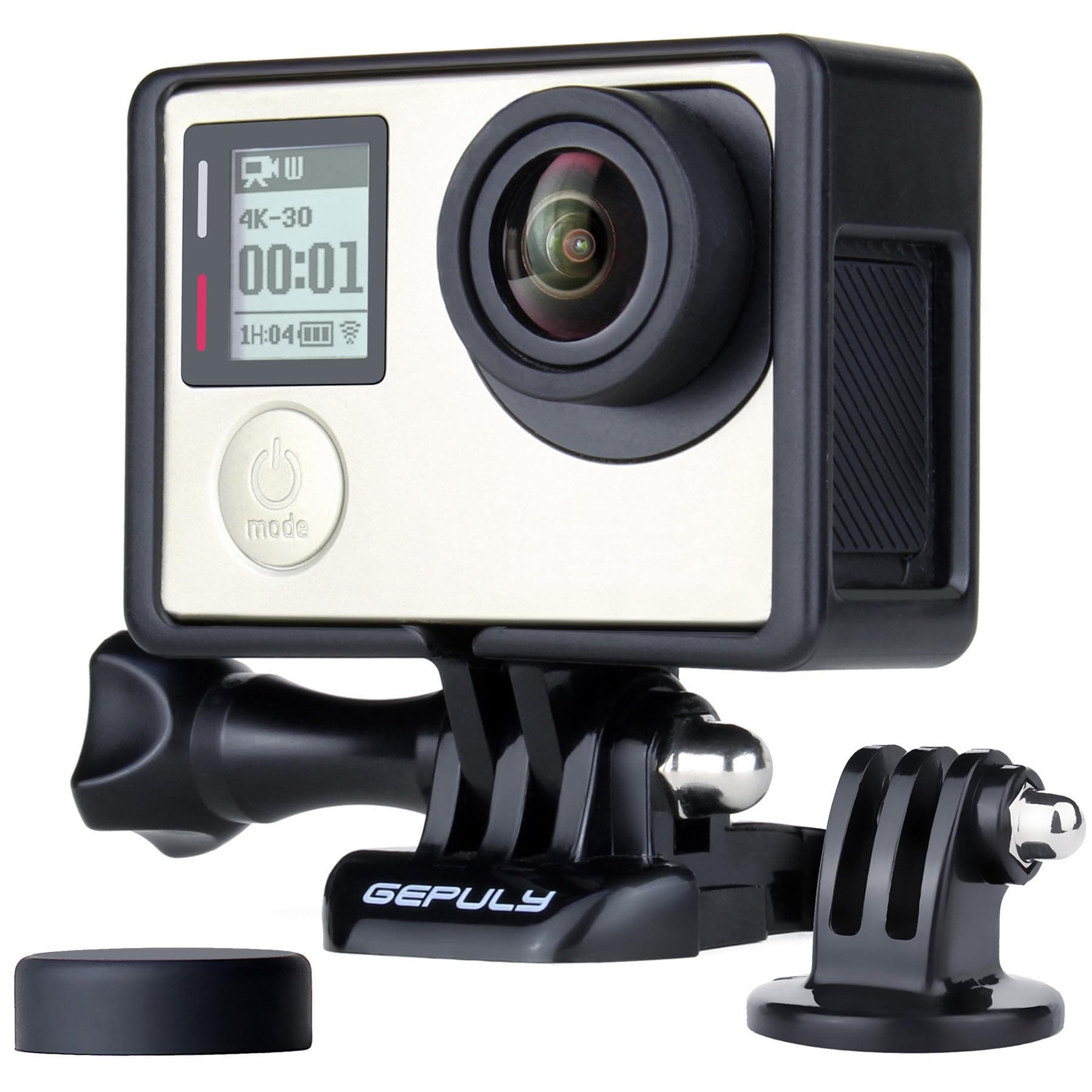 Frame Mount Protective Housing Case with Bracket Accessories and Lens Cap for GoPro Hero 3, Hero3+, Hero 4 Black Silver Cameras