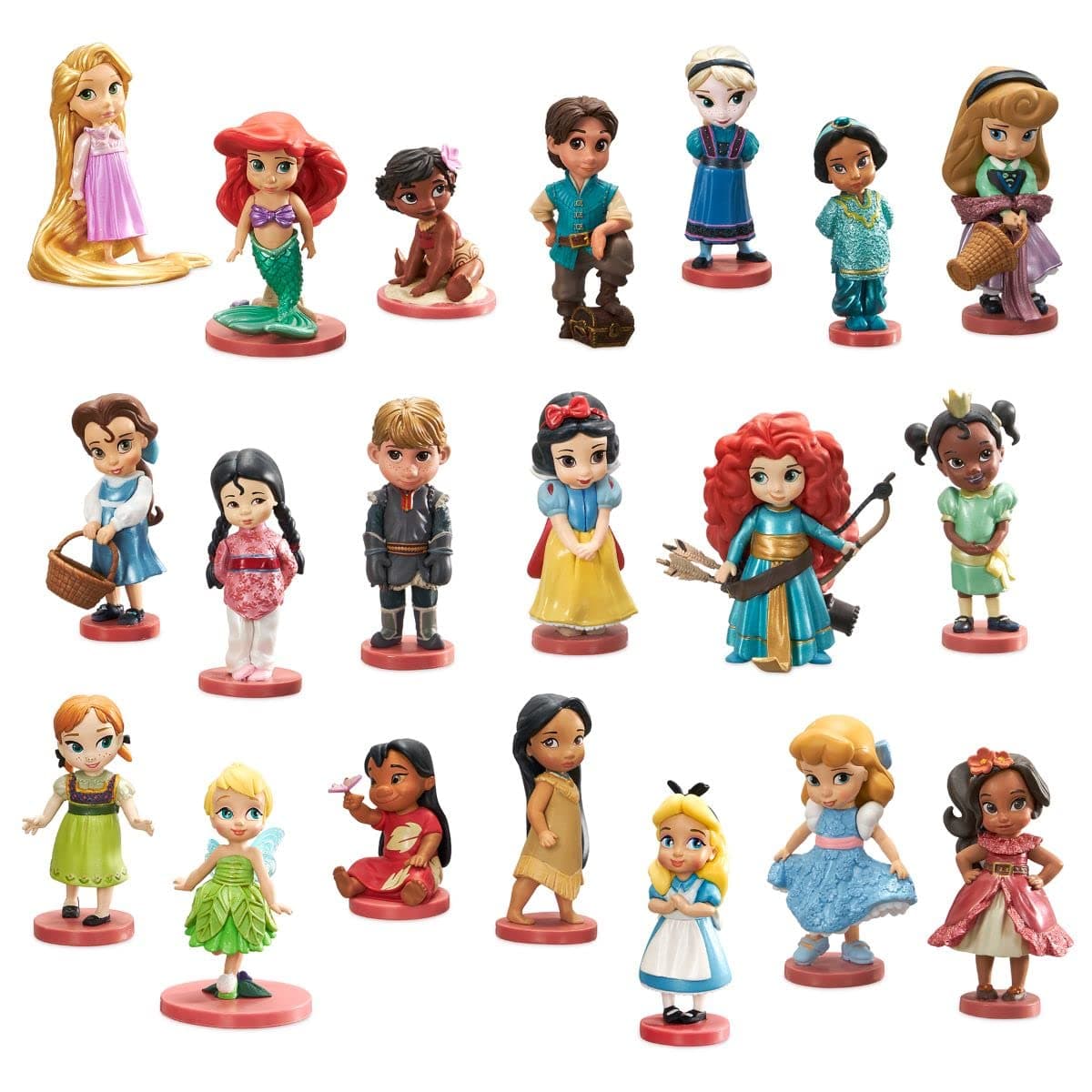 Disney Store Girl's Animators' Collection Mega Figurine Play Set – 20-Piece Set, Authentic Characters, Interactive Toy Figures, for Kids, Ages 3+, Durable Design