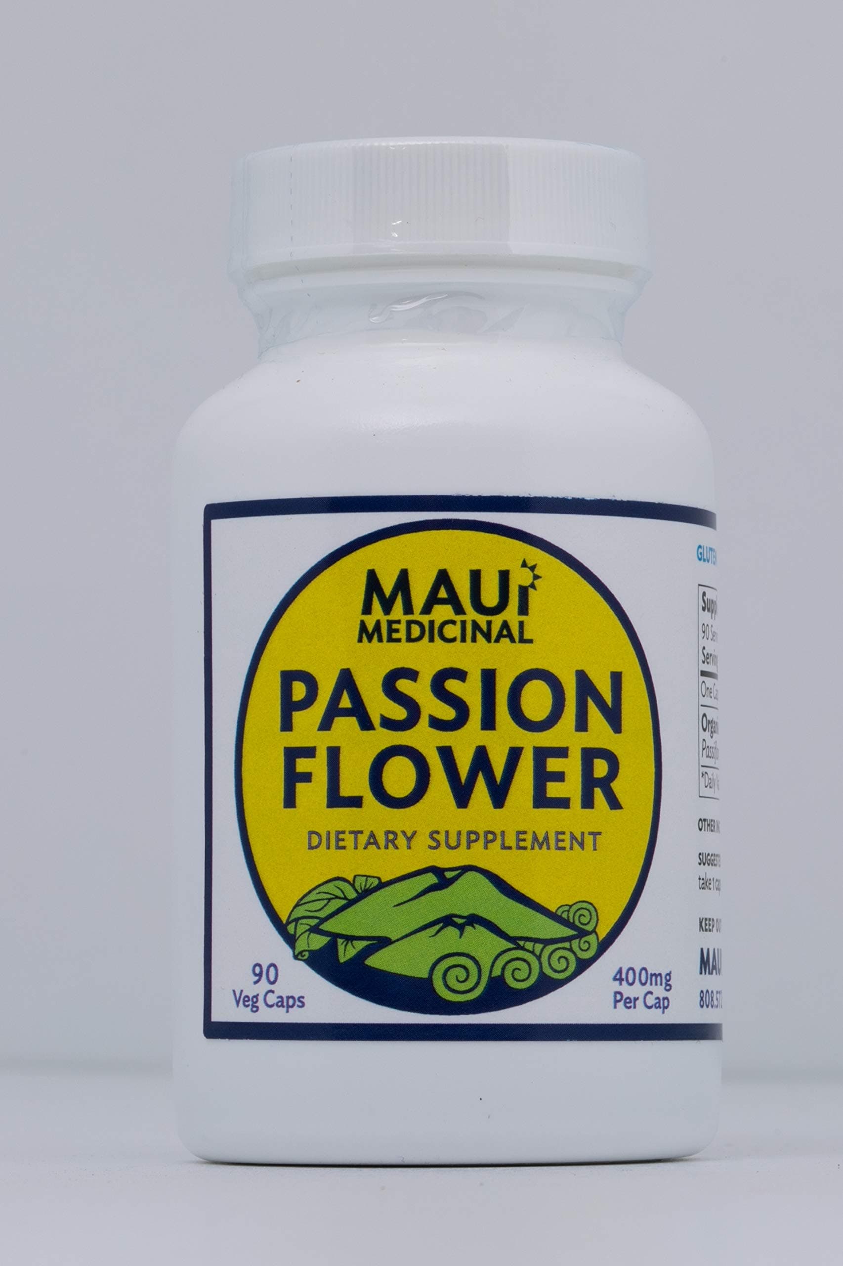 Passion Flower 90 V-caps - 400mg per Capsule : Certified Organically Grown