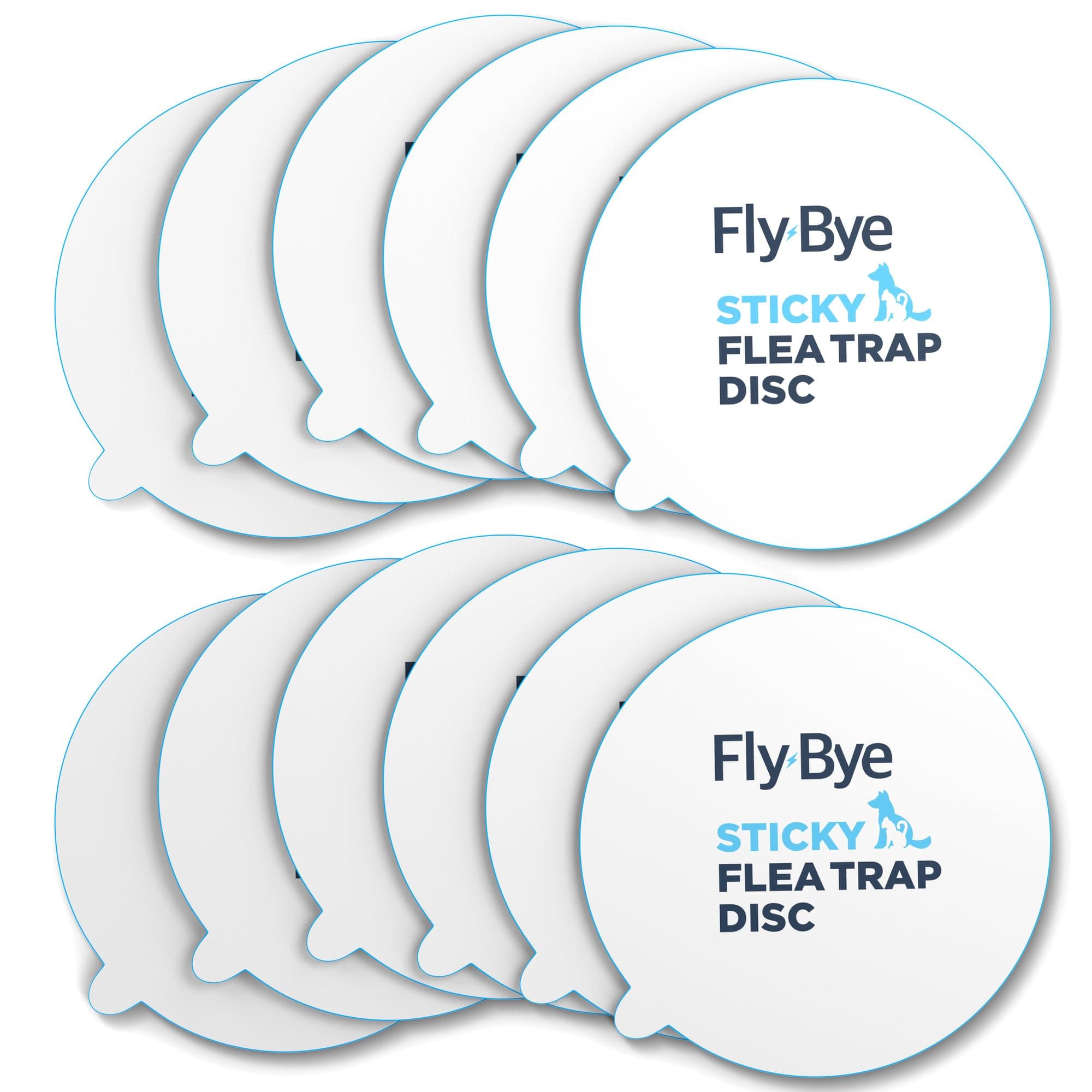 Fly-Bye Flea Trap Sticky Discs (12 Pack) – Non-Toxic Replacement Pads for Home Fleas Trap – Safe Alternative to Flea Sprays & Bombs