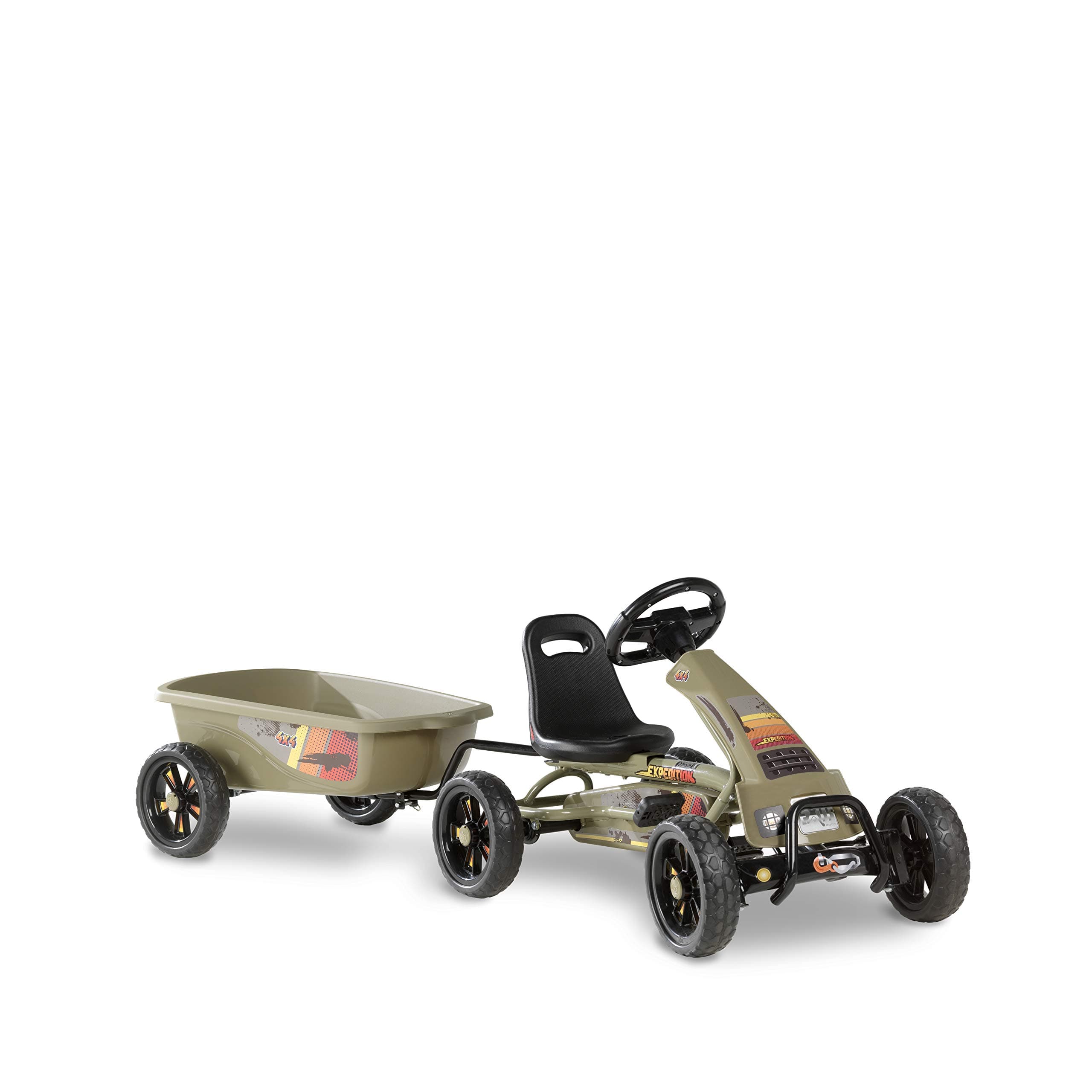 EXIT Foxy Expedition pedal go-kart with trailer - dark green