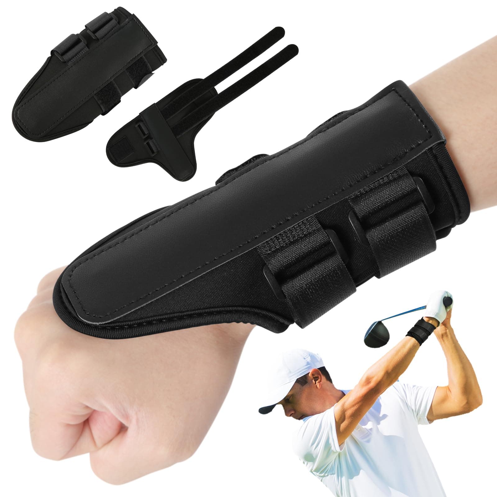 Golf Swing Alignment Brace, Neoprene Golf Wrist Training Aid Comfort Golf Grip Trainer Golf Swing Training Aid Golf Hand Gesture Practice Tool Wrist Correction for Golf Beginners