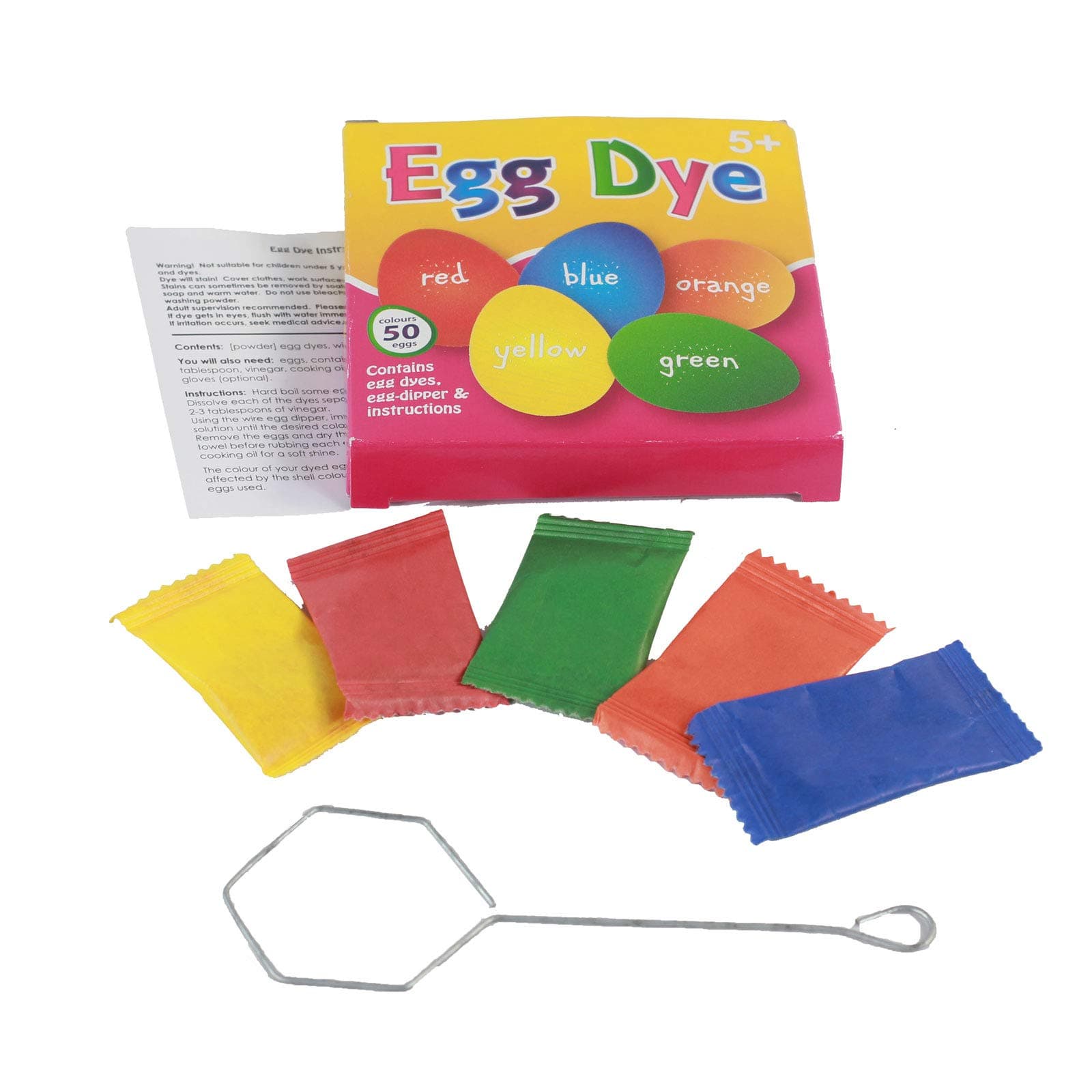 Egg Decoration Dye Kit | Pack of 5 Colours | Dyes 50 Eggs! | Easter Craft | Kids Egg Dyes