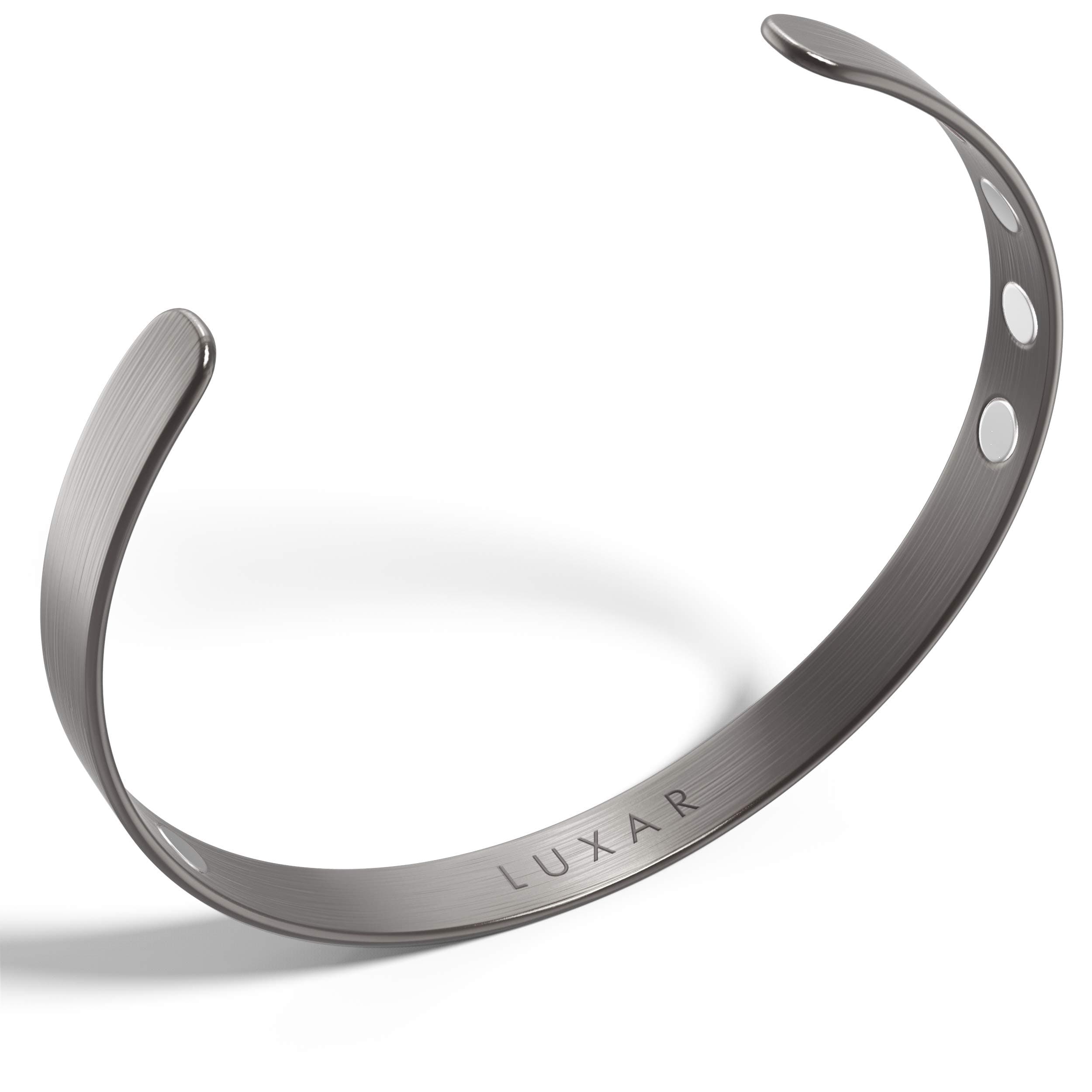 LUXAR Titanium Magnetic Bracelet | Sophisticated Solid Titanium Bangle with Powerful Rare-Earth Neodymium Magnets