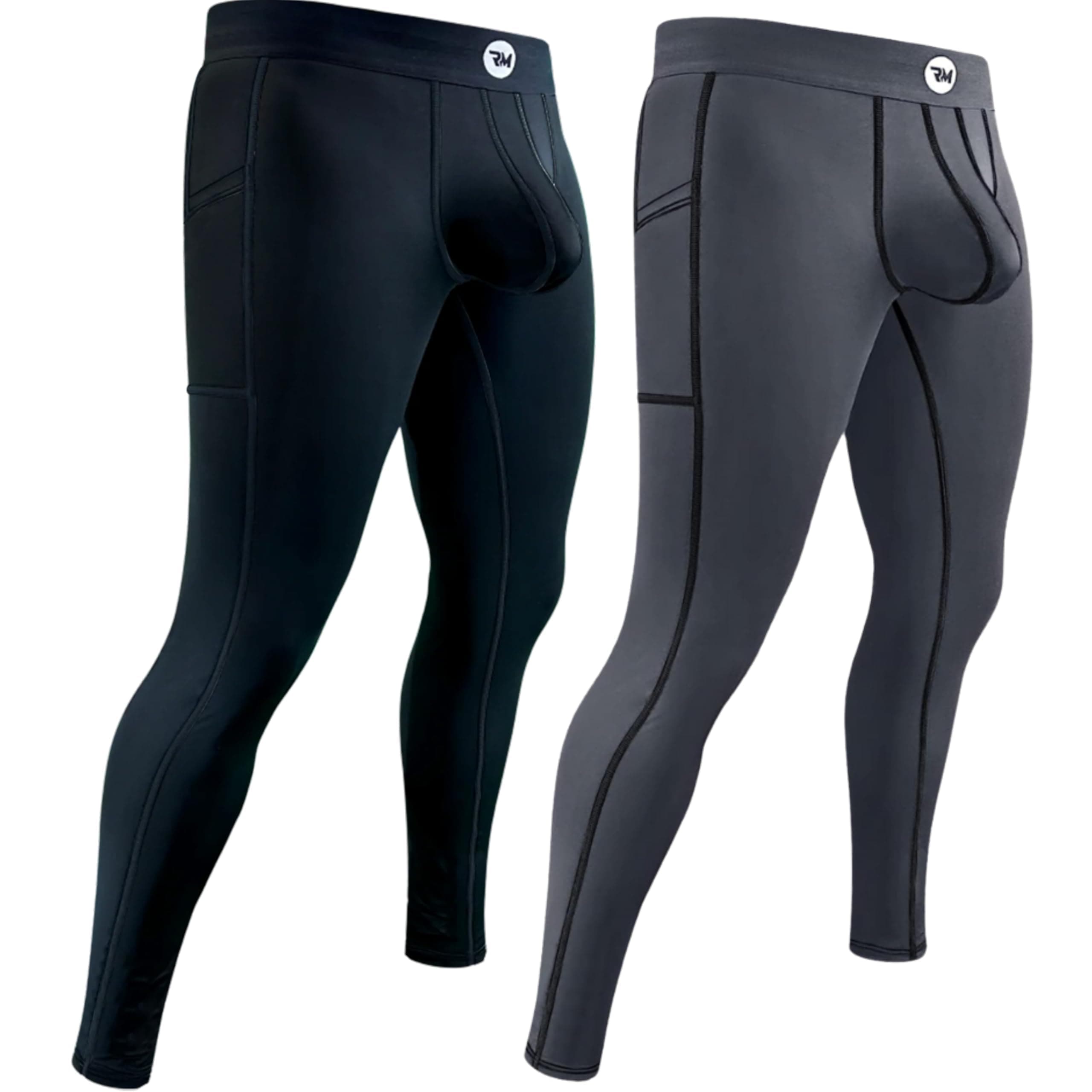 Real Men ABCD Pouch Compression Pants - 1, 2 & 3 Pack, Mens Leggings, Yoga Pants, Tights, Base Layer Men Cold Weather