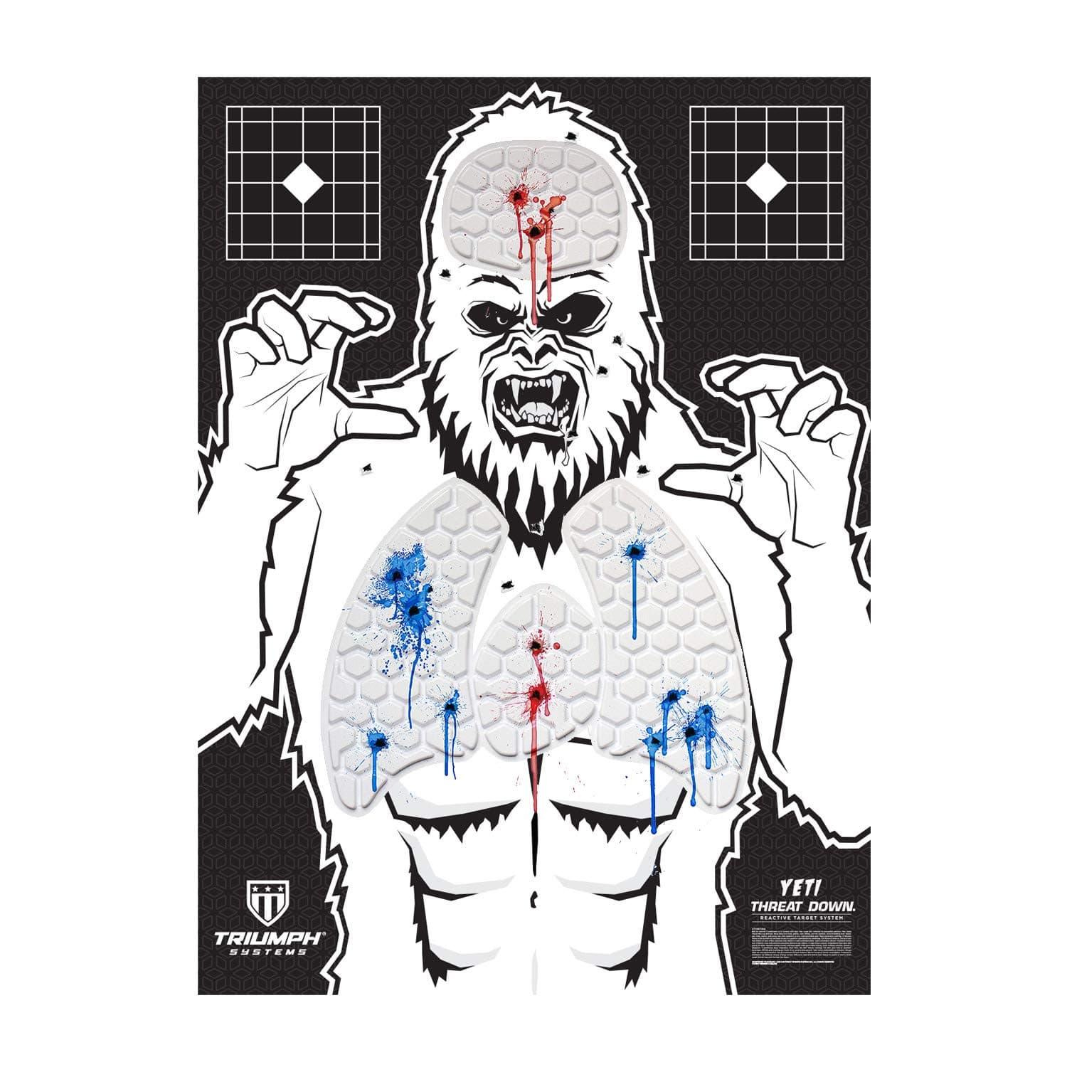 Threat Down Bleeding Targets - Reactive Target - Shooting Target - Reactive Splatter Target - Targets for Shooting