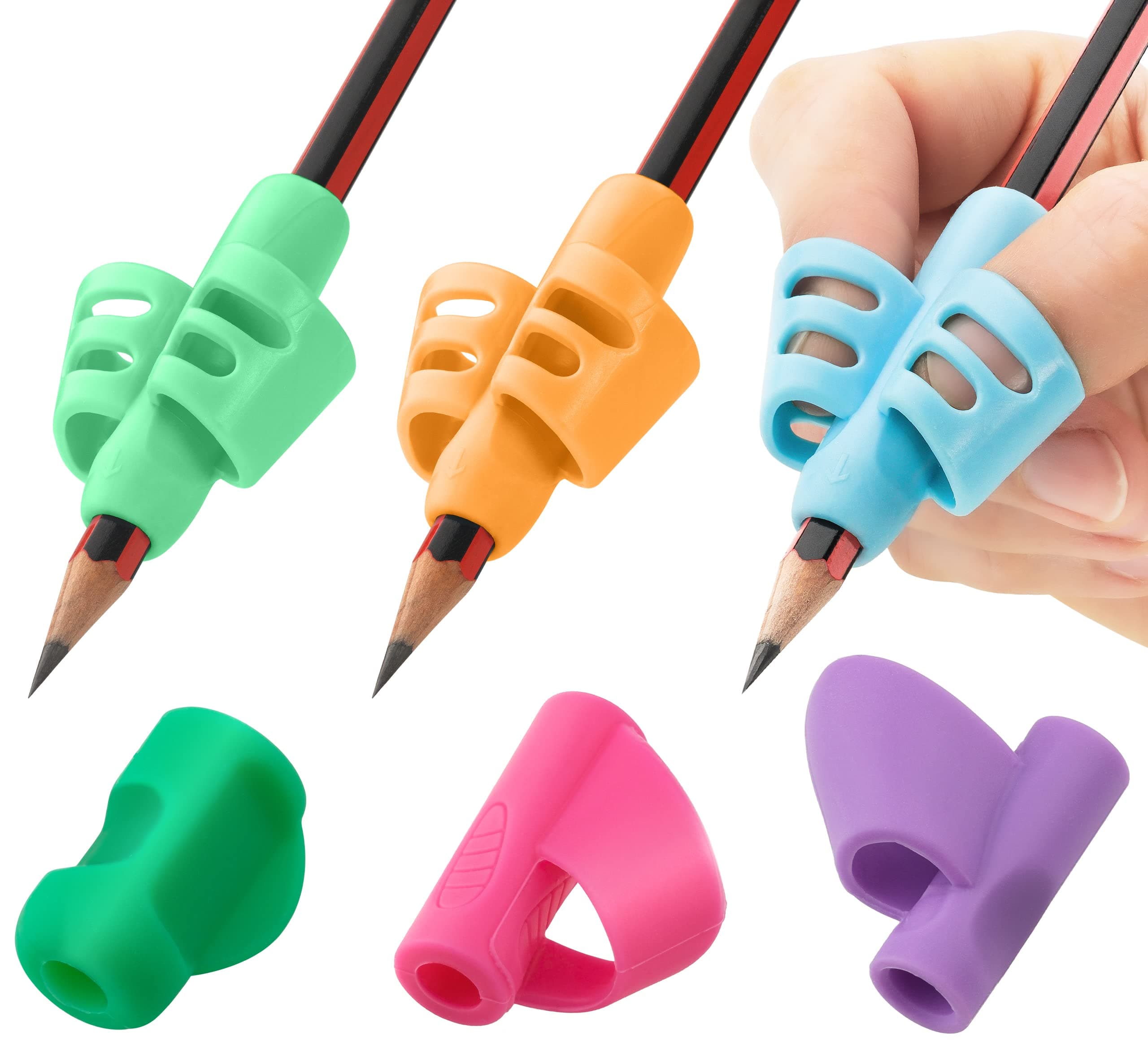 - Stylo 6 Pack Pencil Grips for Kids Handwriting - Ergonomic Pencil Grippers for Toddlers Ages 2-5, Preschool & Kindergarten - Left Handed & Right Hand Writing Tools - Occupational Therapy Grip