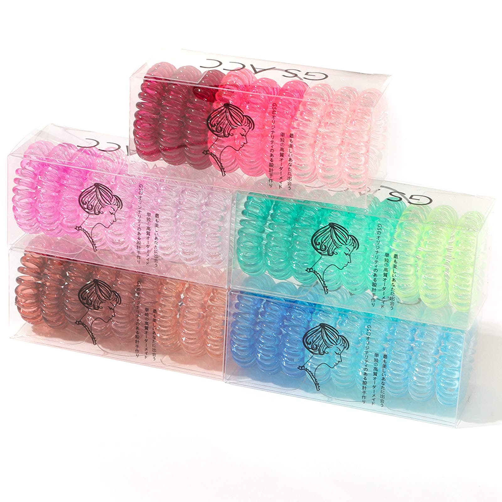 9pcs/pack Cute Girls Hair Rope Gradient Color Head Rope Phone Line Hair Circle Creative Simple Hair Accessories 5 Colors (Green)