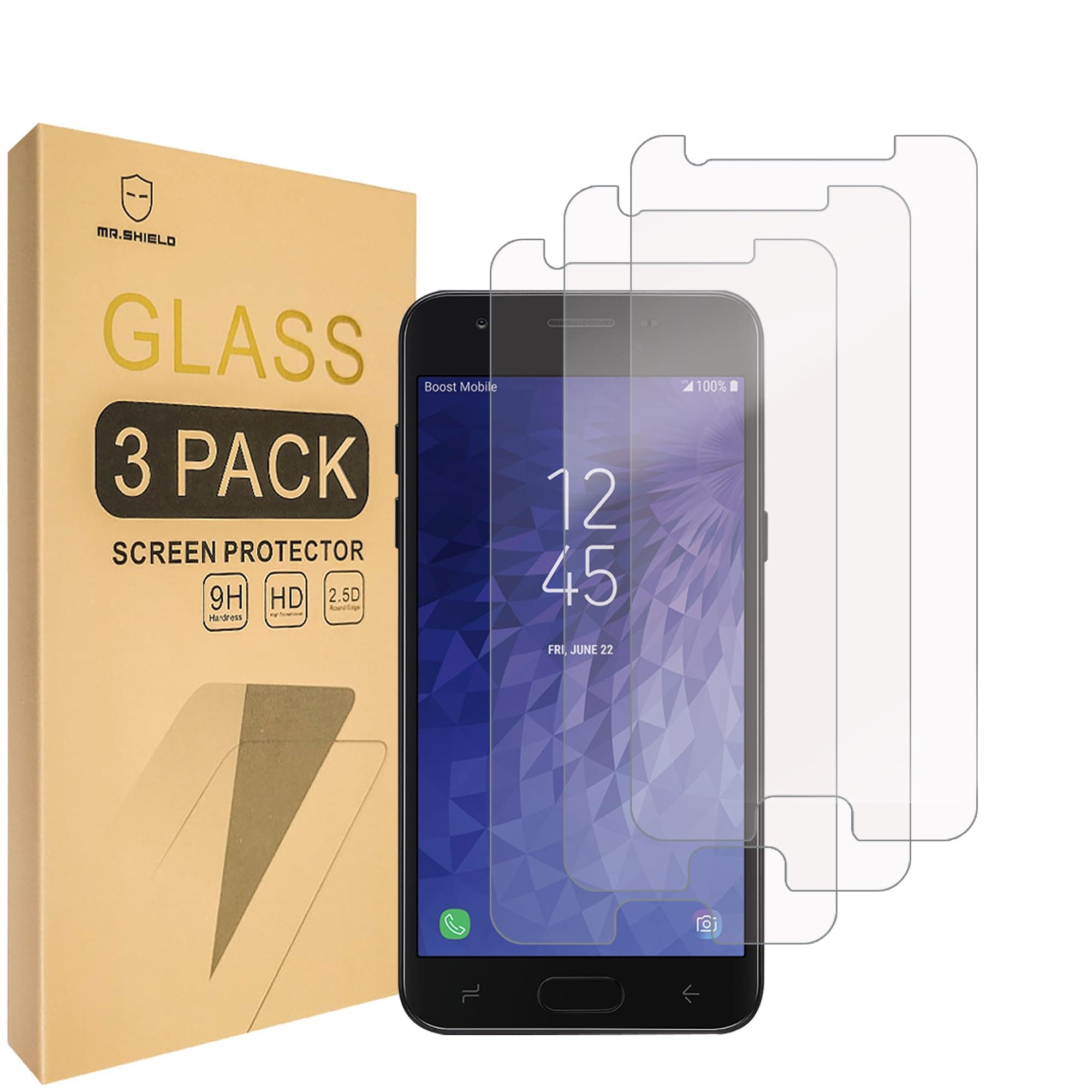 Mr.Shield [3-PACK] Designed For Samsung (Galaxy J3 Star) [Tempered Glass] Screen Protector with Lifetime Replacement