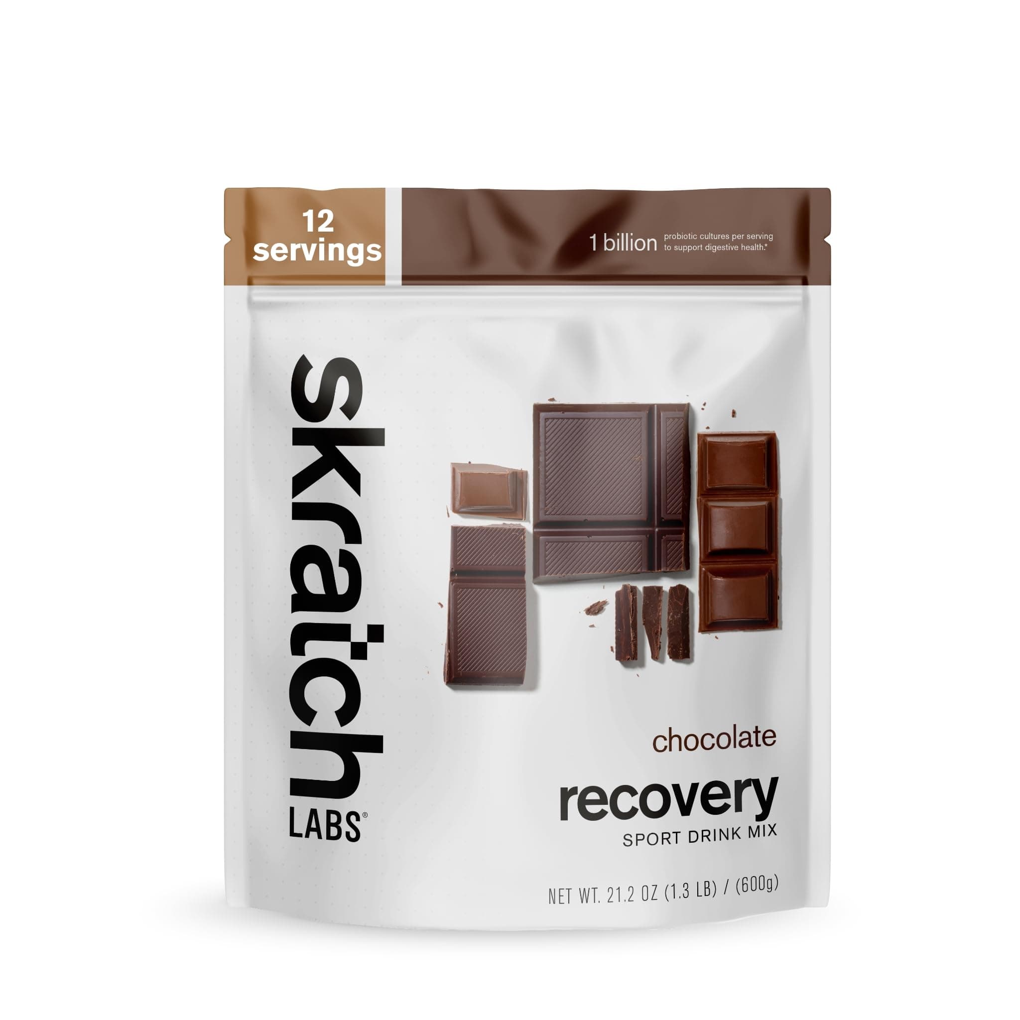 Skratch Labs Post Workout Recovery Drink Mix with Chocolate, (21.2 oz, 12 Servings) with Complete Milk Protein of Casein, Whey, Probiotics, Gluten Free, Kosher, Vegetarian