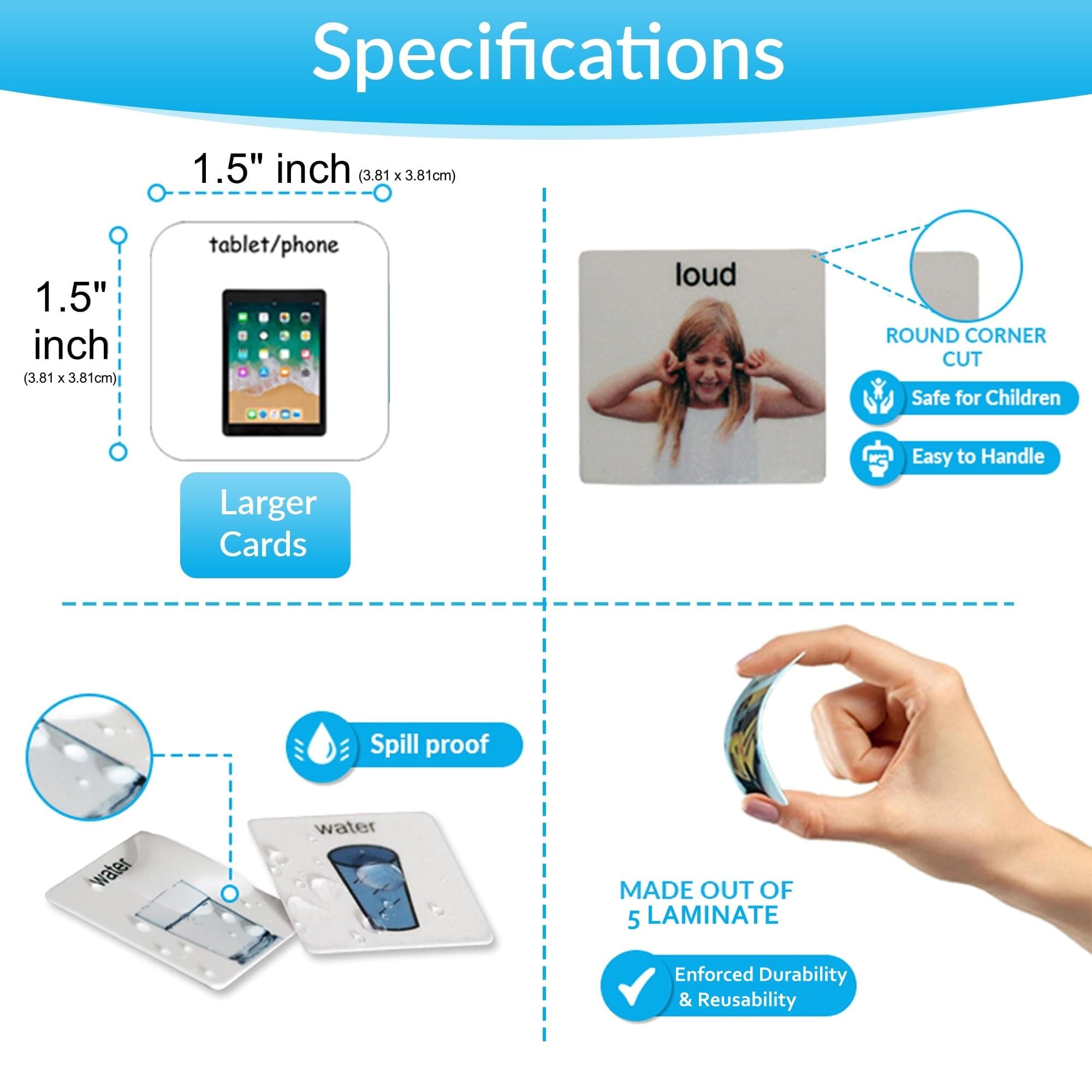 Visual Communication Book,162 ASD Photo Picture Cards: Autism Language Vocabulary, Speech Articulation Therapy, ADHD & Aprexia Learning (English Laminate Real Photo Book, Small)