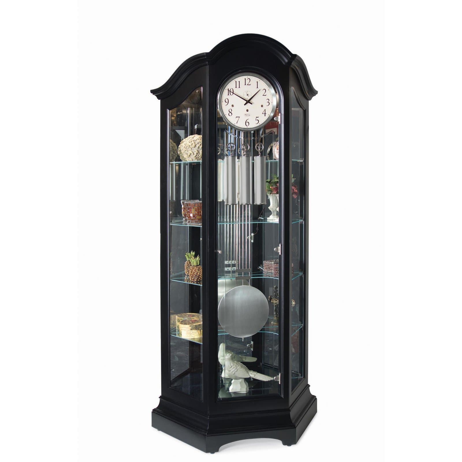 Traditional Decorah Curio Clock in Ebony Luster