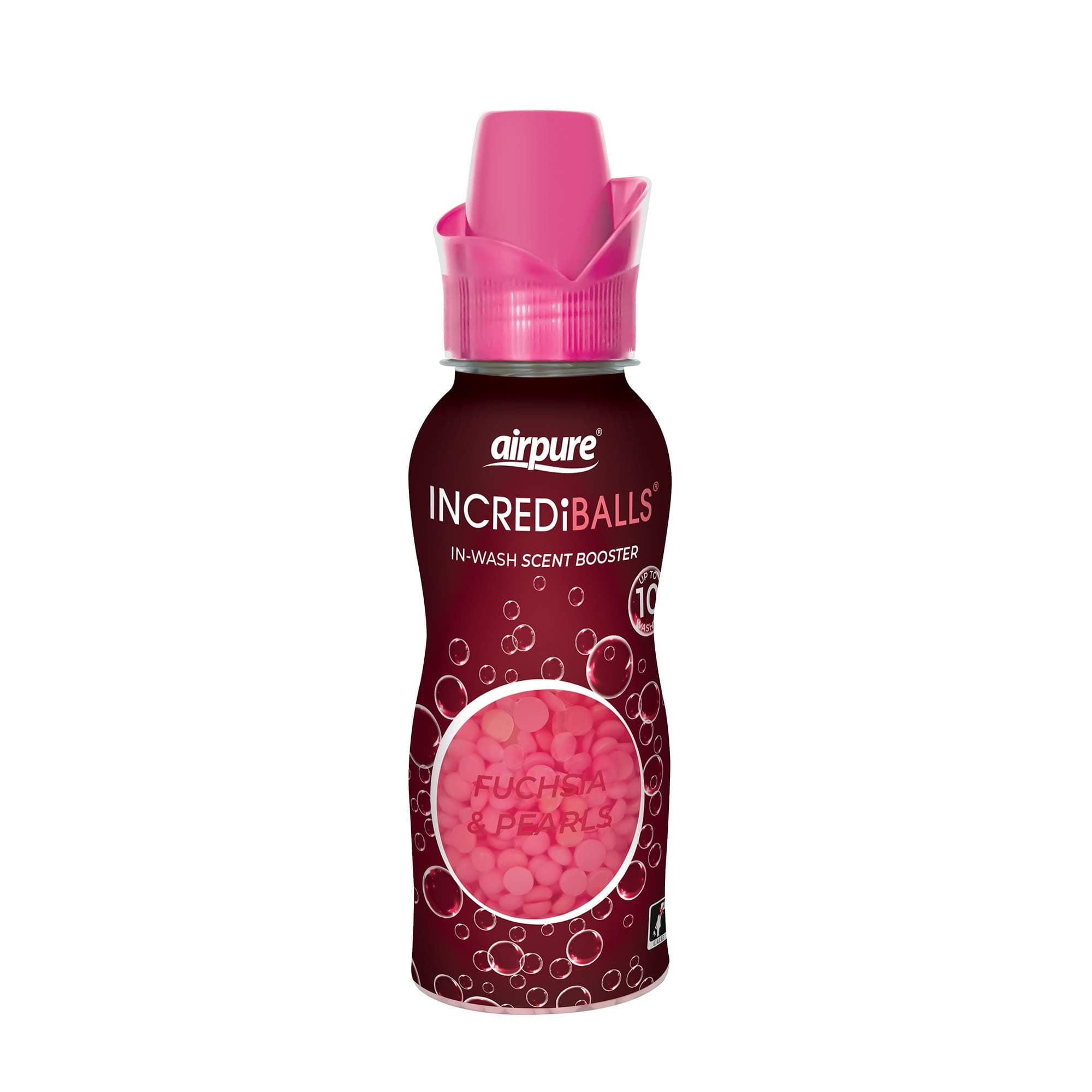 INCREDiBALLS in-Wash Scent Booster by Airpure, Enough for 10 Washes, Add to Laundry for Long-Lasting Fresh Scent to Household Fabrics, Keep Home & Office Smelling Clean - Fuchsia & Pearls Fragrance
