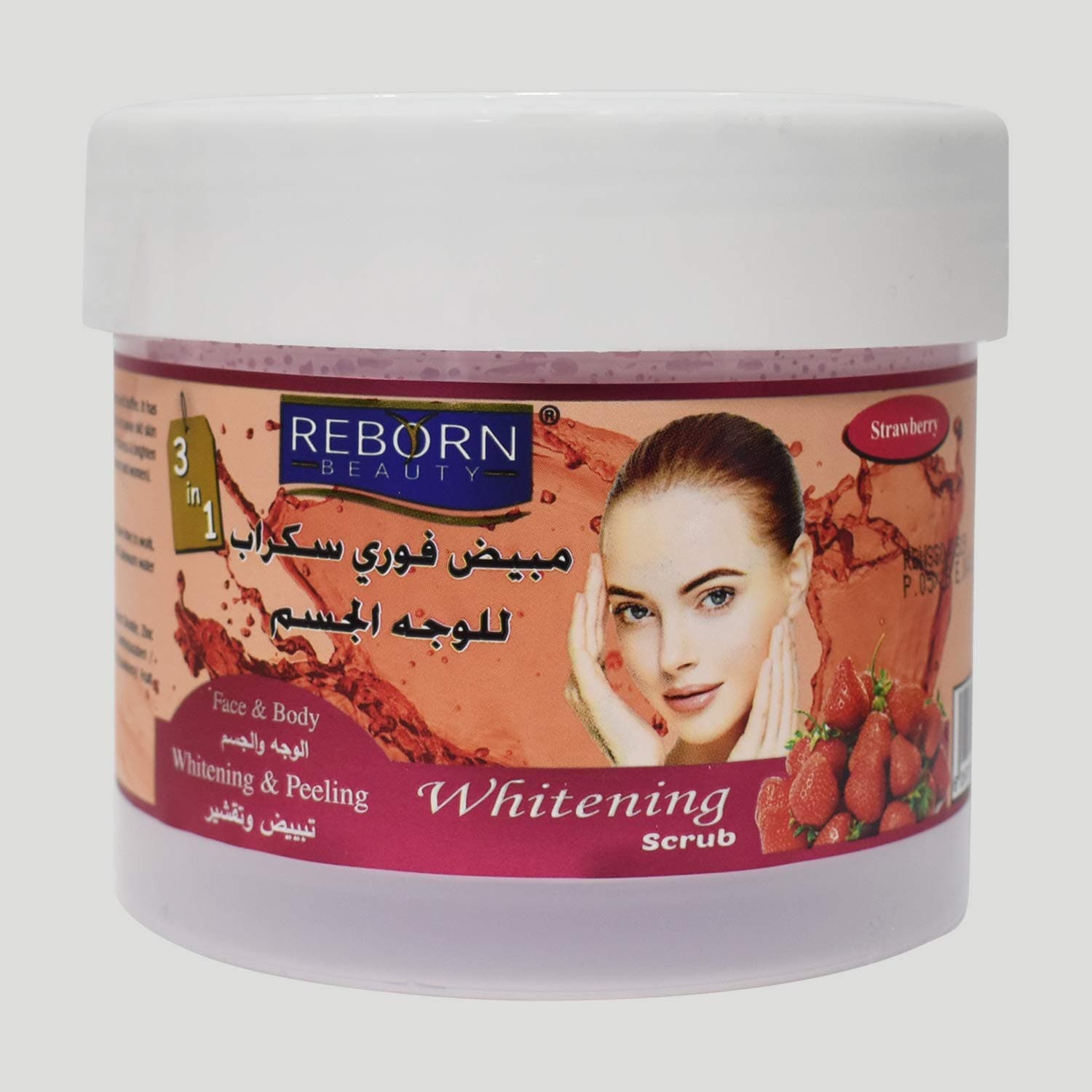 Reborn Beauty 3 in 1 Strawberry Whitening Scrub For All Skin Types - 500ml