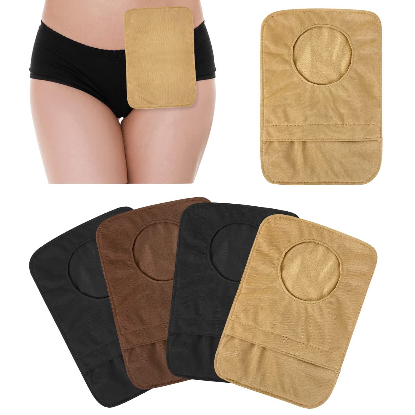 GZHOK 4 PCS Ostomy Bag Cover Ileostomy Bag Covers for Women Stoma Dome Colonoscopy Supplies Colostomy Bag Covers Reusable