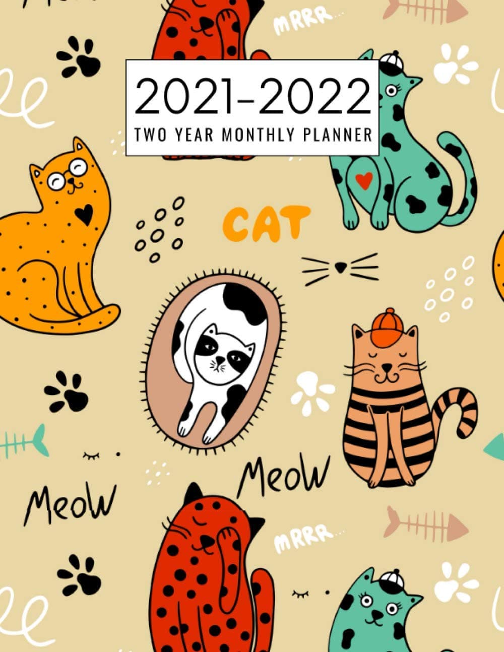 2021-2022 Two Year Monthly Planner: Cute Cats planner 2021-2022 , 24 Months Planner | 2021-2022 Monthly Planner 8.5 x 11 | Large Two Year Planner | Pretty Gifts For Women , Teen , Sisters , Girls