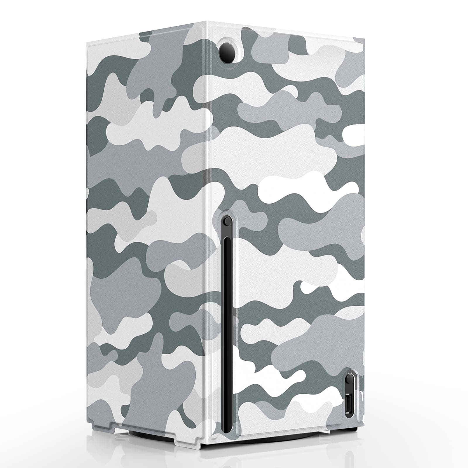 (ウォリベア) 磁気スマートラップ Xbox Series Xコンソール用 フルプロテクション保護カバーケース XboxシリーズXアクセサリー用 プレミアムPUレザーと柔らかい裏地付き - グレー迷彩