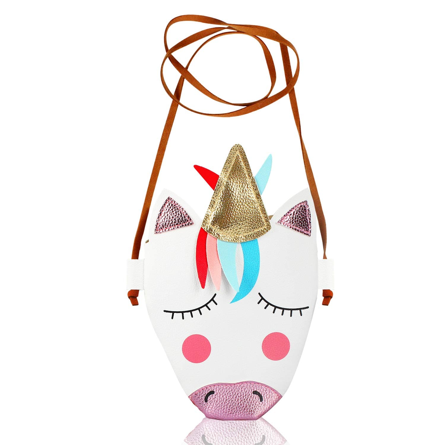 Unicorn PU Leather Crossbody Bag Small Purse Shoulder Bag for Little Girls Unicorn Handbag