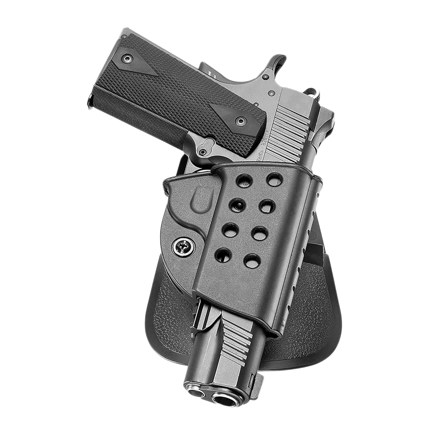 Gun Clip, Standard Holster RH Paddle Low Profile Slim Concealed Carry Easy Install R1911 1911 Style with Rails Kimber TLE/RL & Springfield (Black)